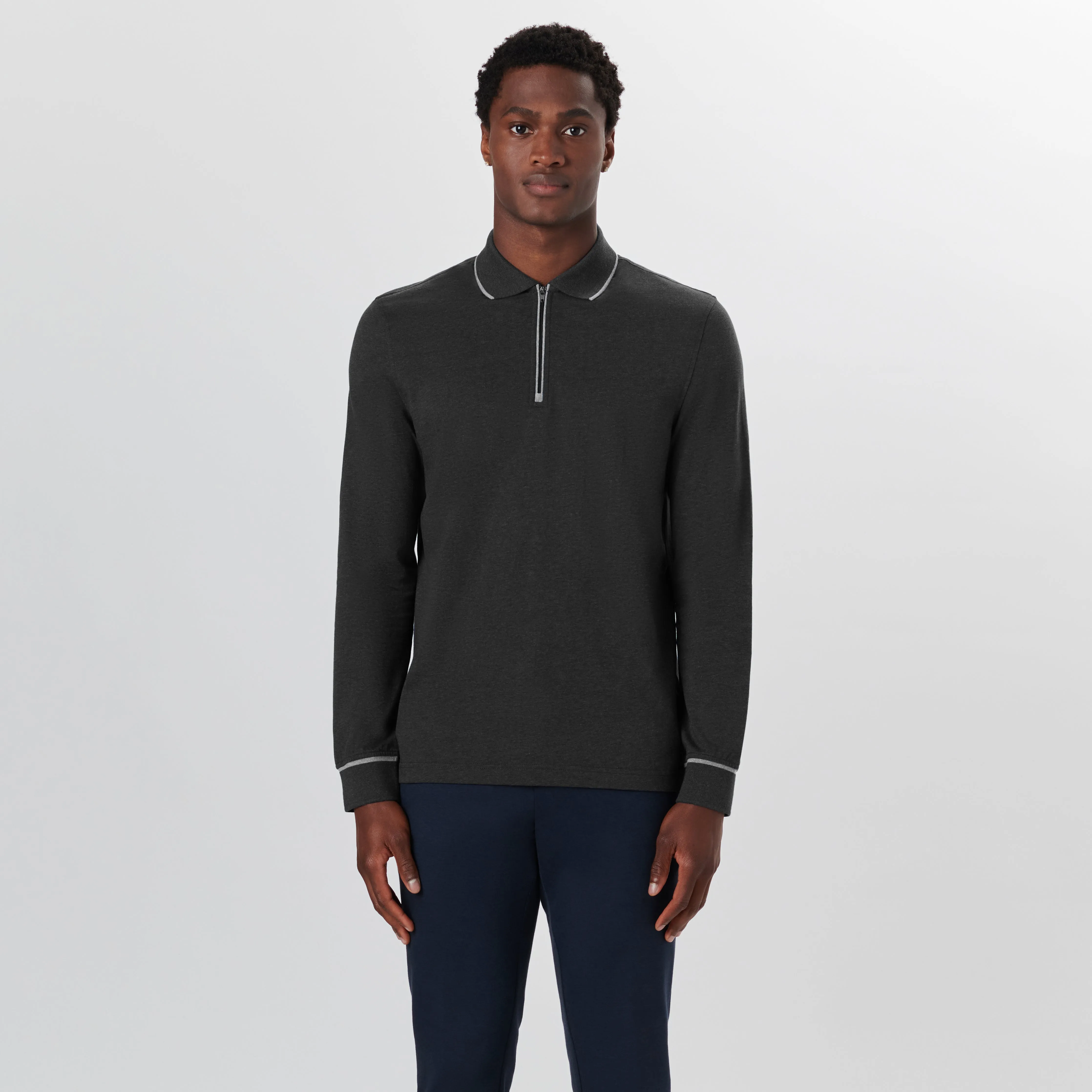 Long Sleeve Quarter Zip Polo sold by Bugatchi product image thumbnail 2