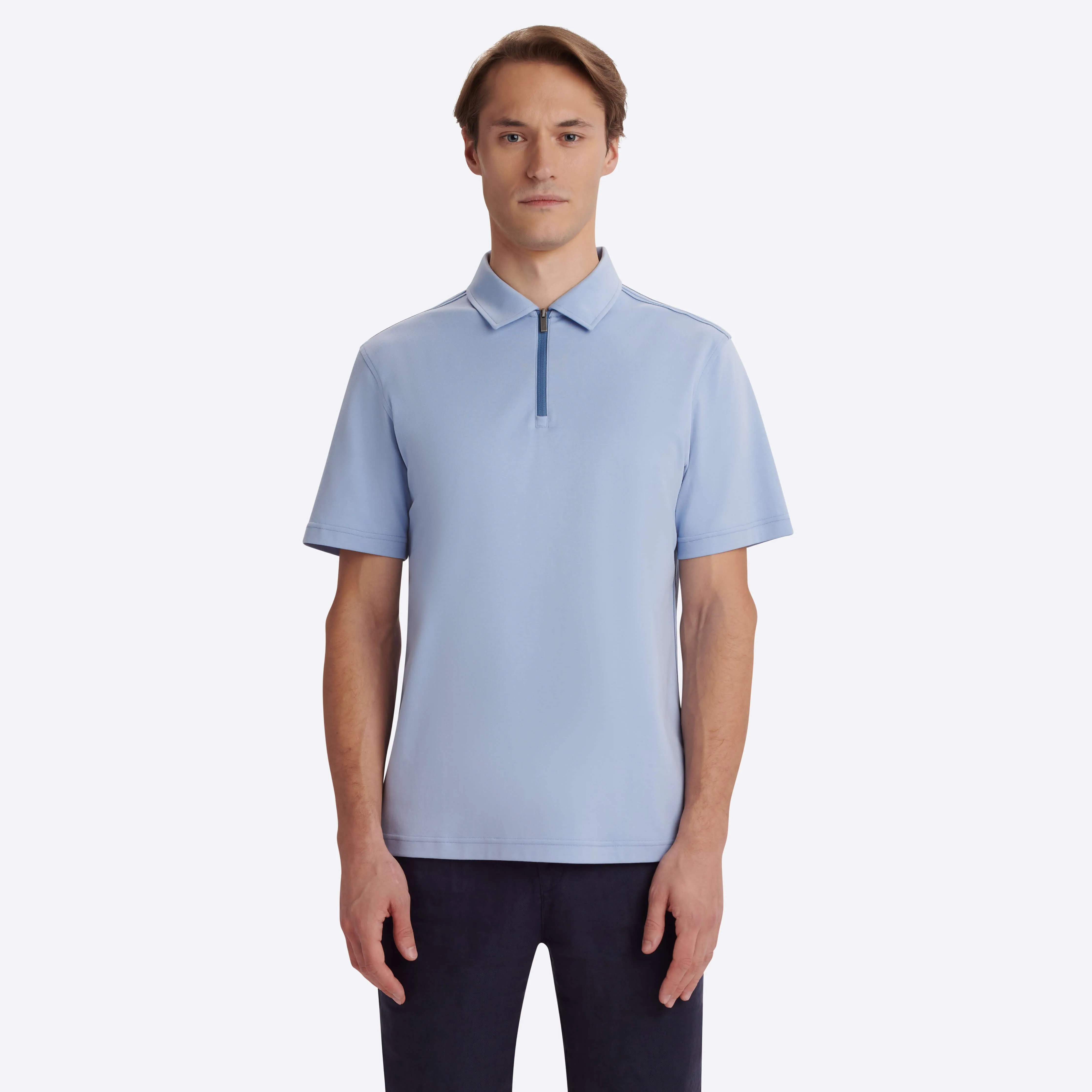 Short Sleeve Quarter Zip Polo sold by Bugatchi product image thumbnail 2