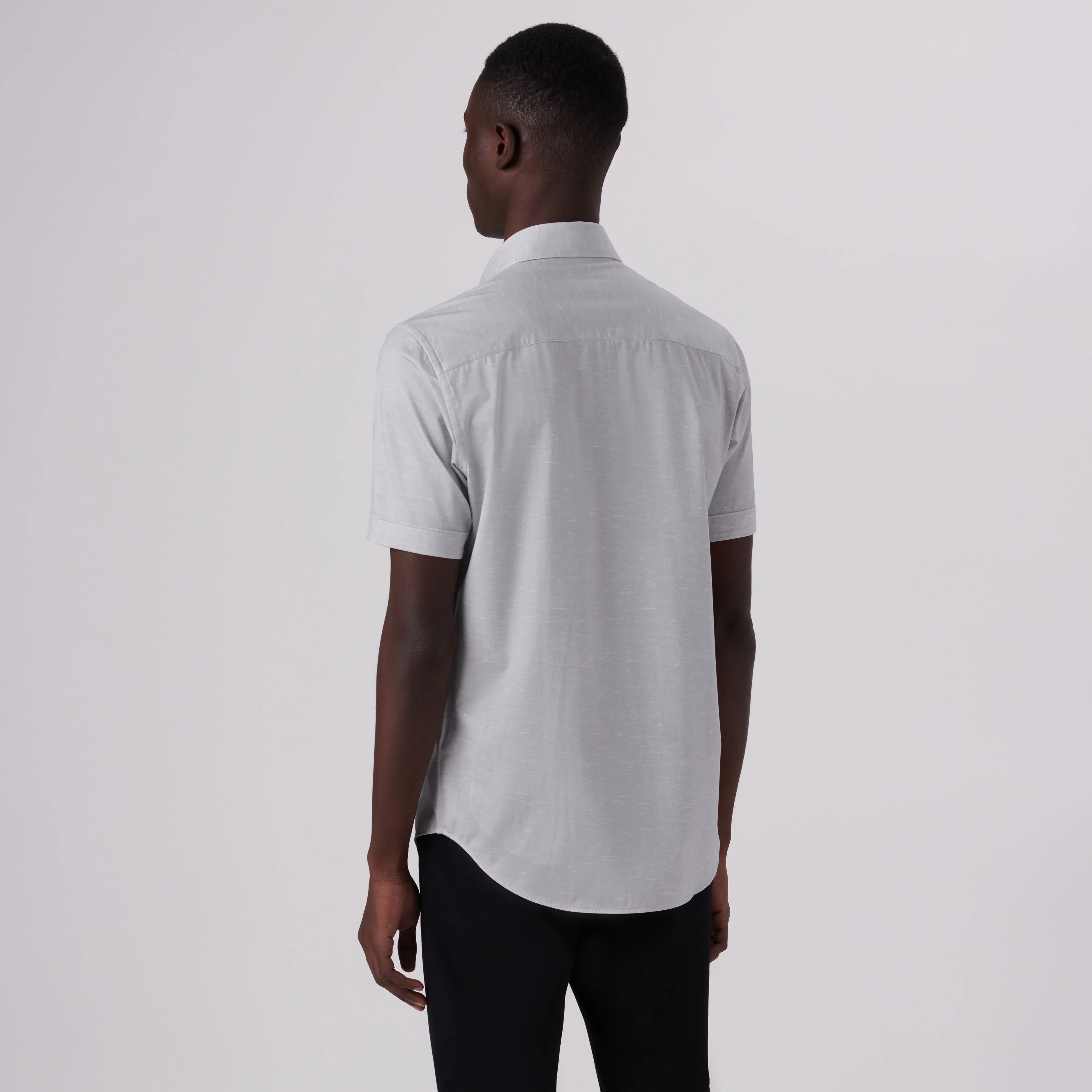 Miles Heather Print OoohCotton Short Sleeve Shirt sold by Bugatchi product image thumbnail 4