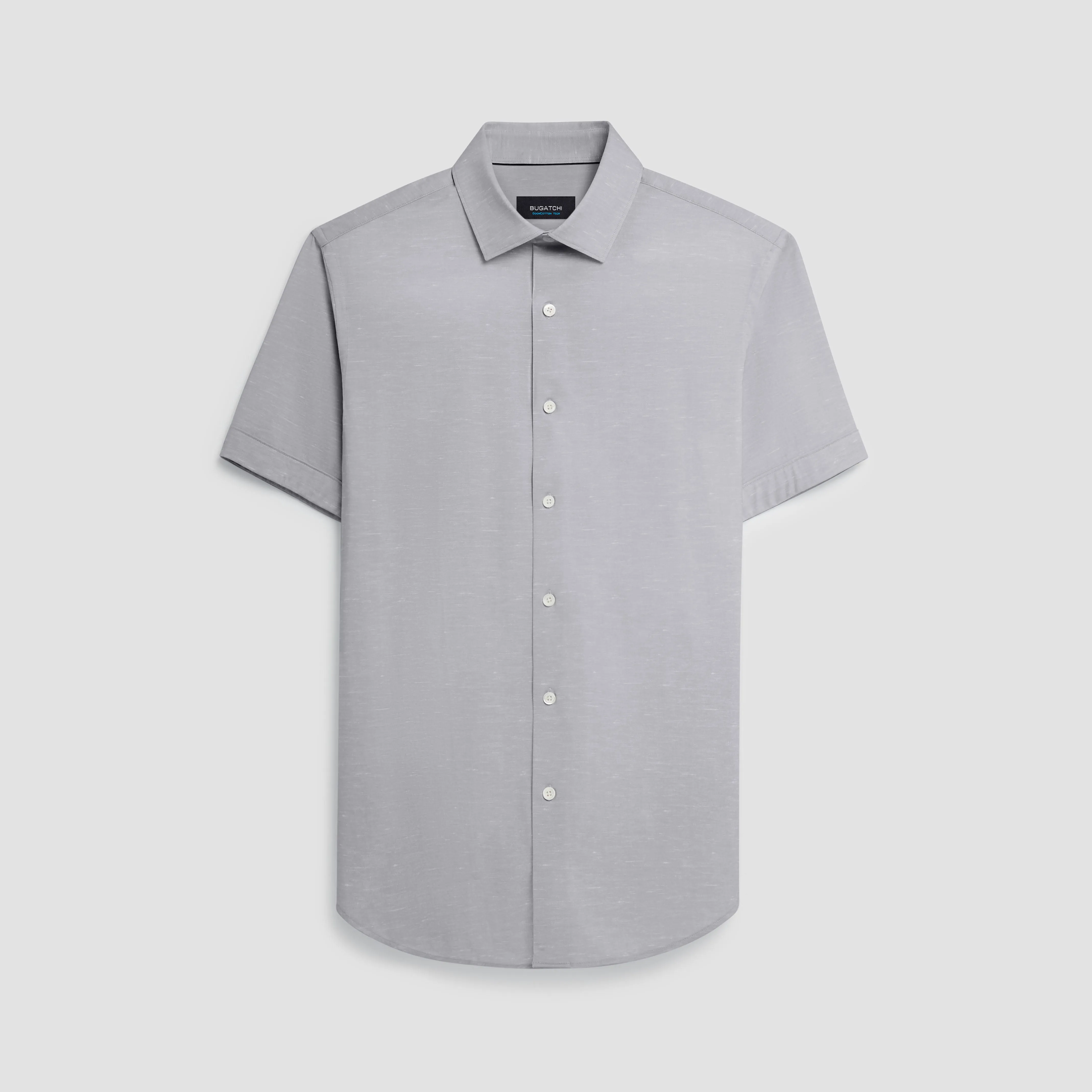 Miles Heather Print OoohCotton Short Sleeve Shirt sold by Bugatchi