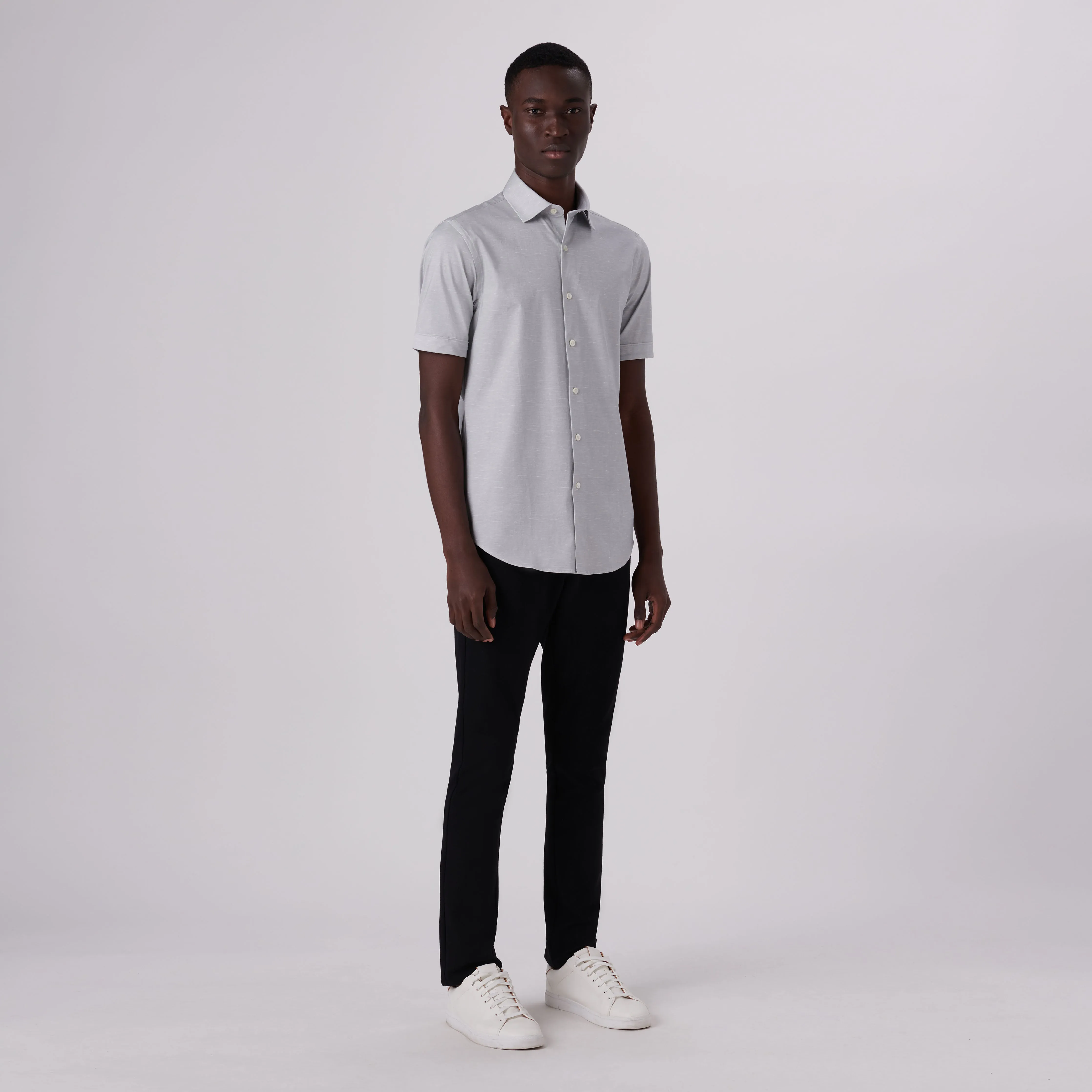 Miles Heather Print OoohCotton Short Sleeve Shirt sold by Bugatchi product image thumbnail 5