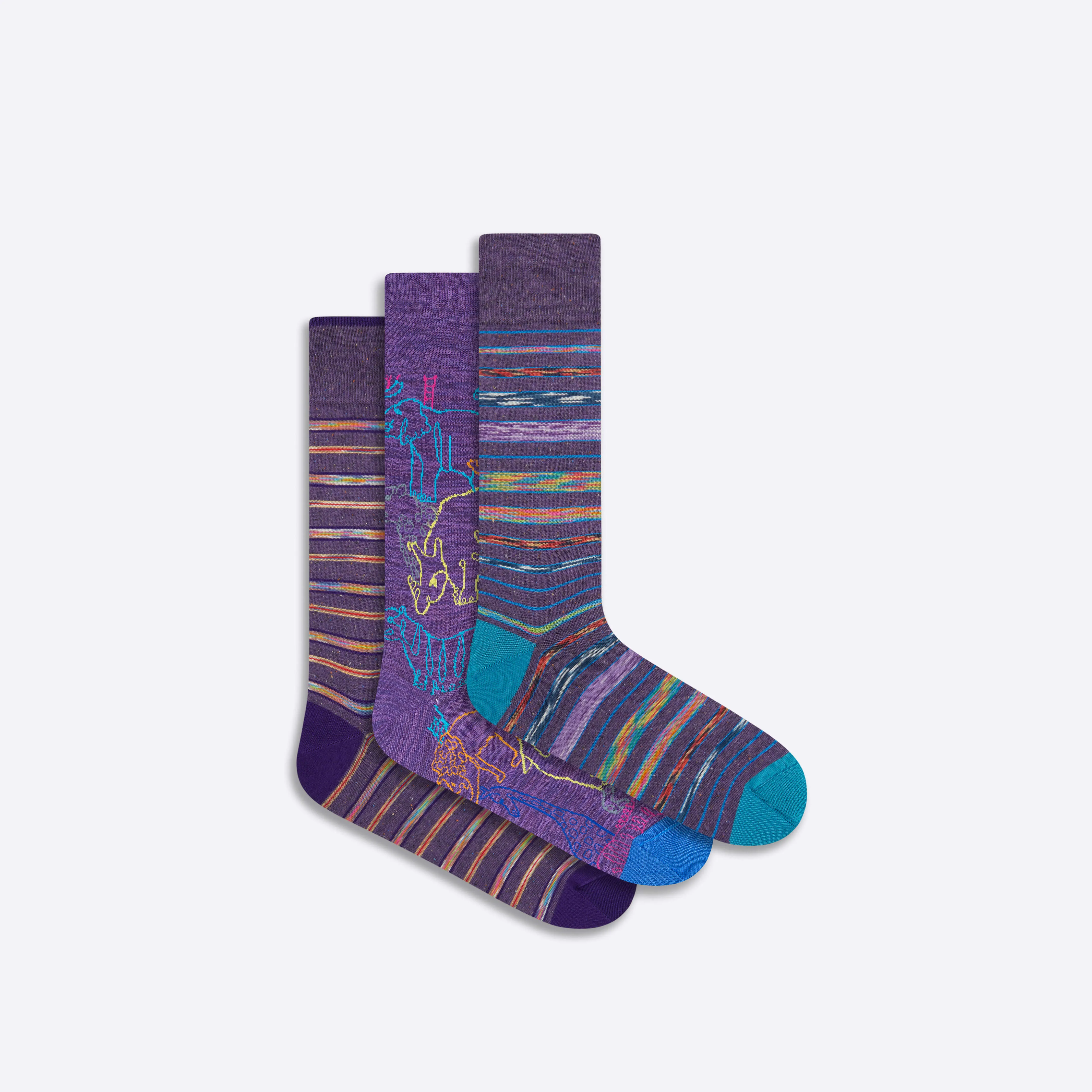 Three-Pair Assorted Sock Box sold by Bugatchi