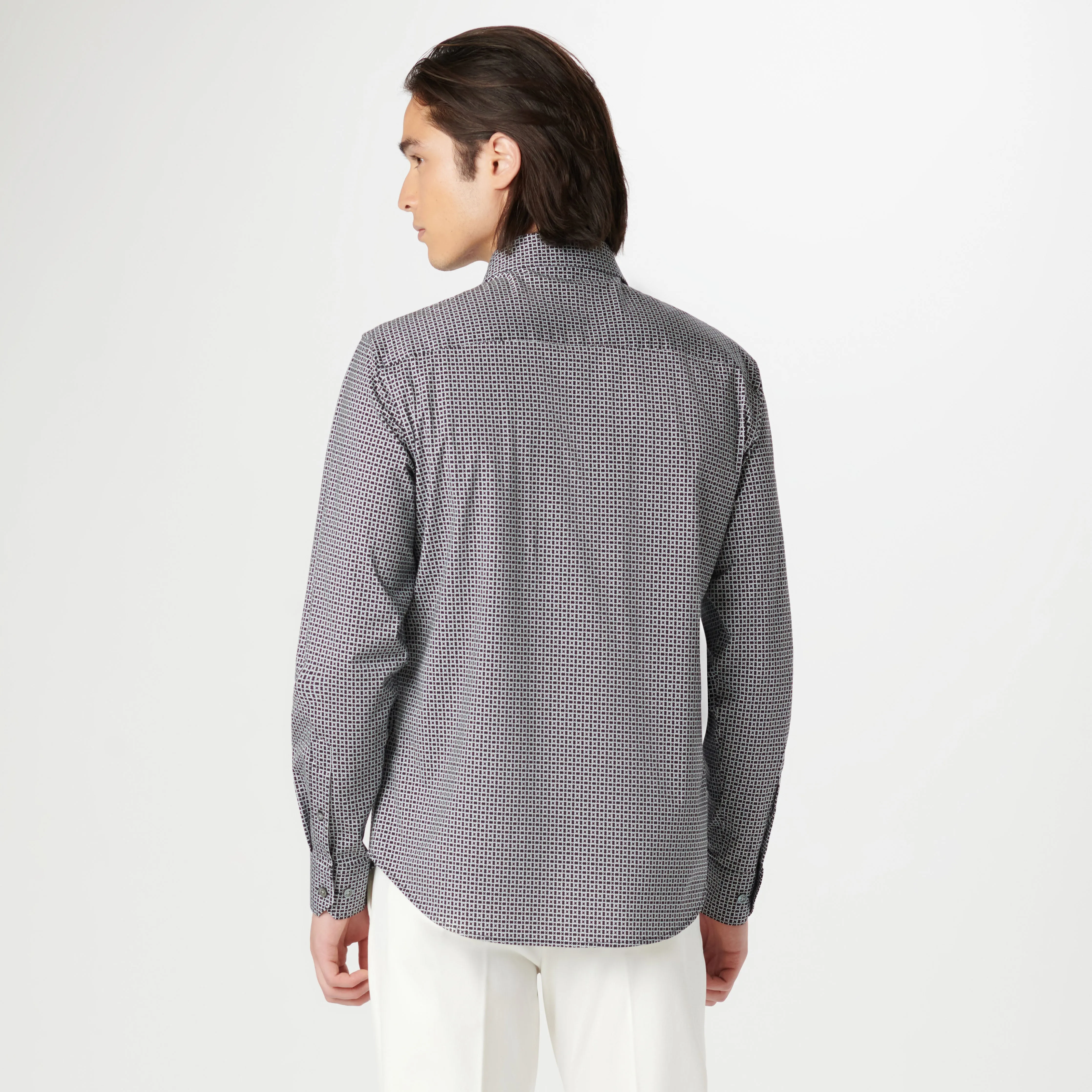 James Chain Link OoohCotton Shirt sold by Bugatchi product image thumbnail 4