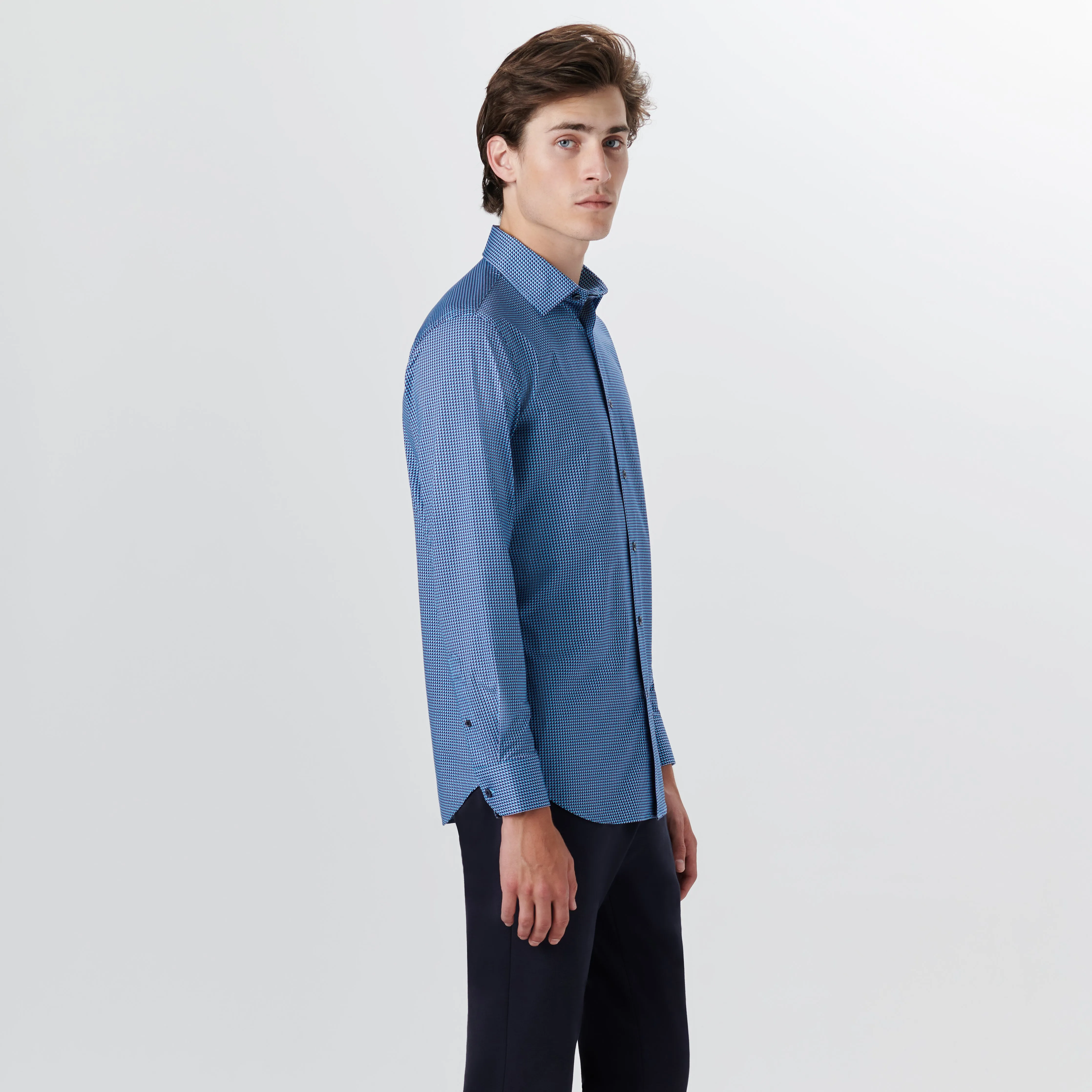 JAMES Geometric Print OoohCotton Shirt sold by Bugatchi product image thumbnail 3