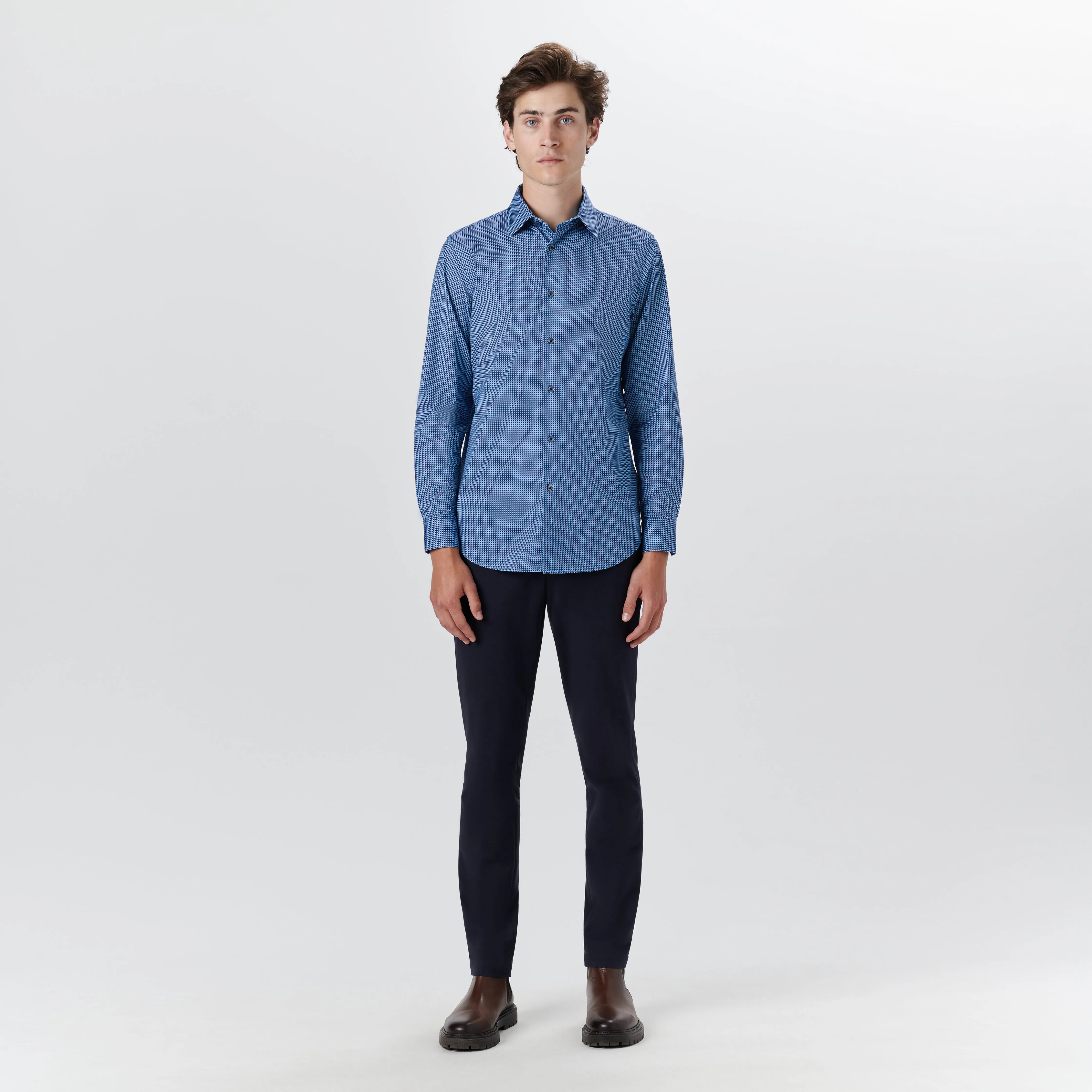 JAMES Geometric Print OoohCotton Shirt sold by Bugatchi product image thumbnail 5