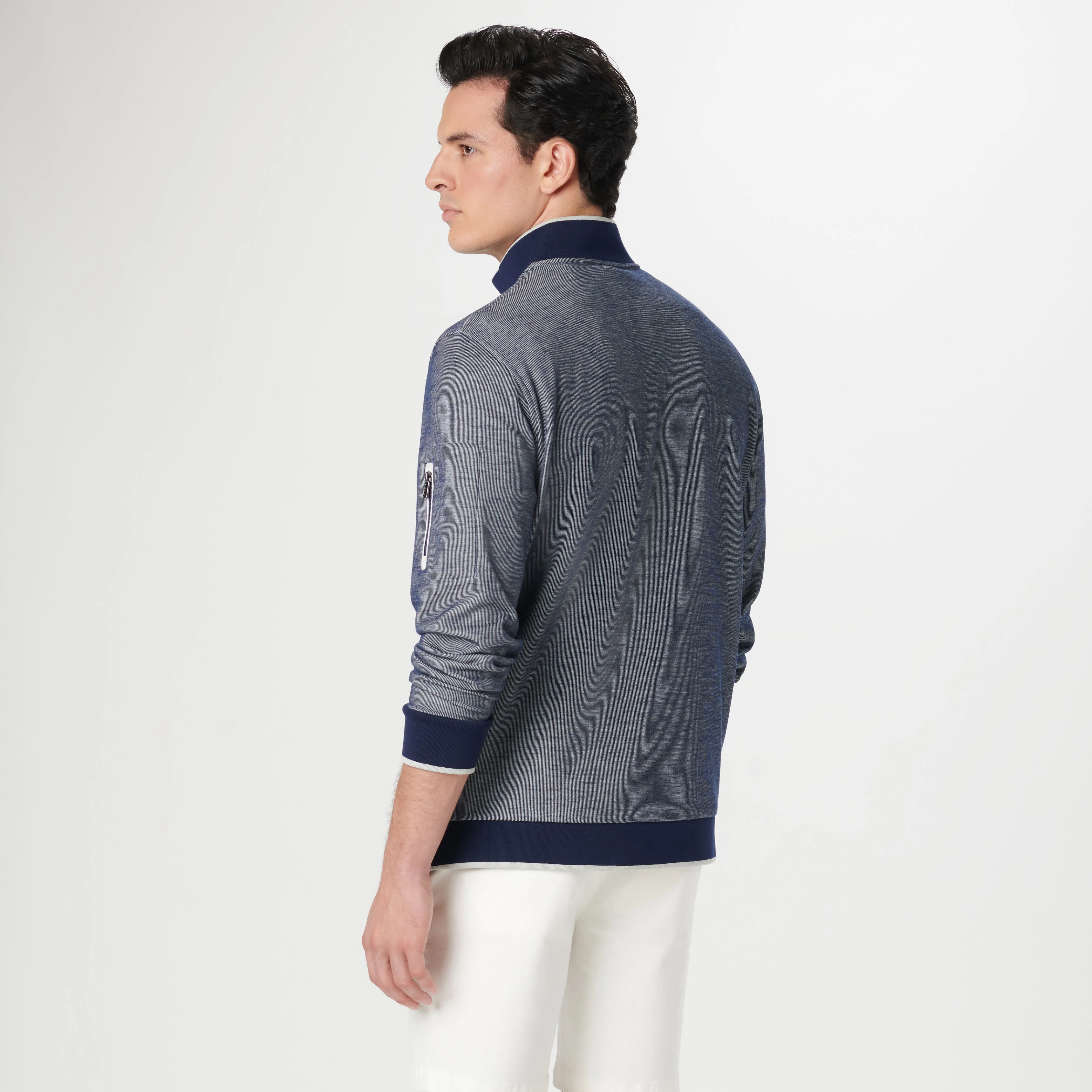 Mini Cable Quarter Zip Pullover sold by Bugatchi product image thumbnail 4