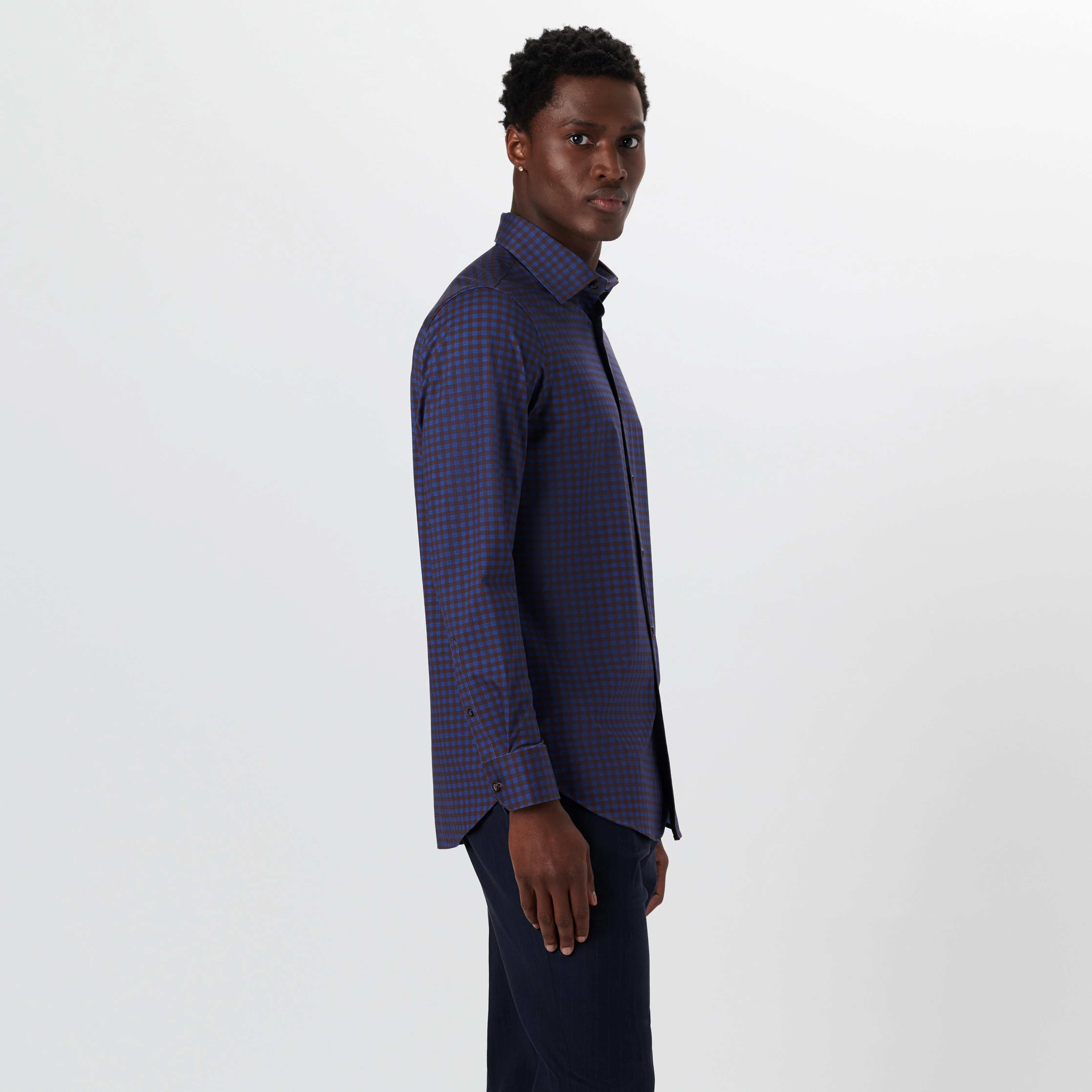 JAMES Gingham Check OoohCotton Shirt sold by Bugatchi product image thumbnail 3