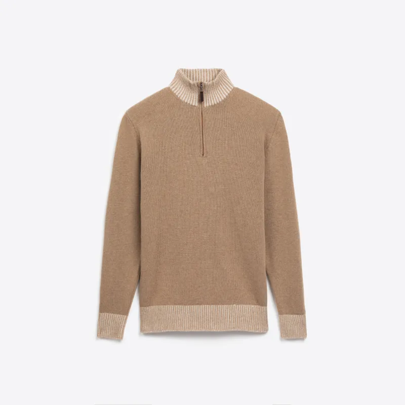 Solid Quarter Zip Mock Neck Sweater sold by Bugatchi