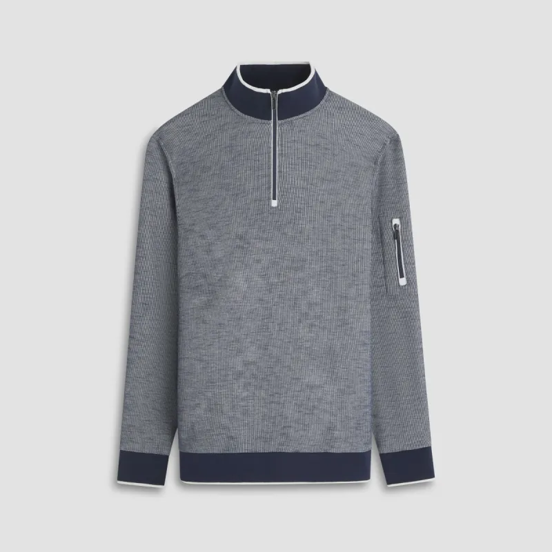 Mini Cable Quarter Zip Pullover sold by Bugatchi