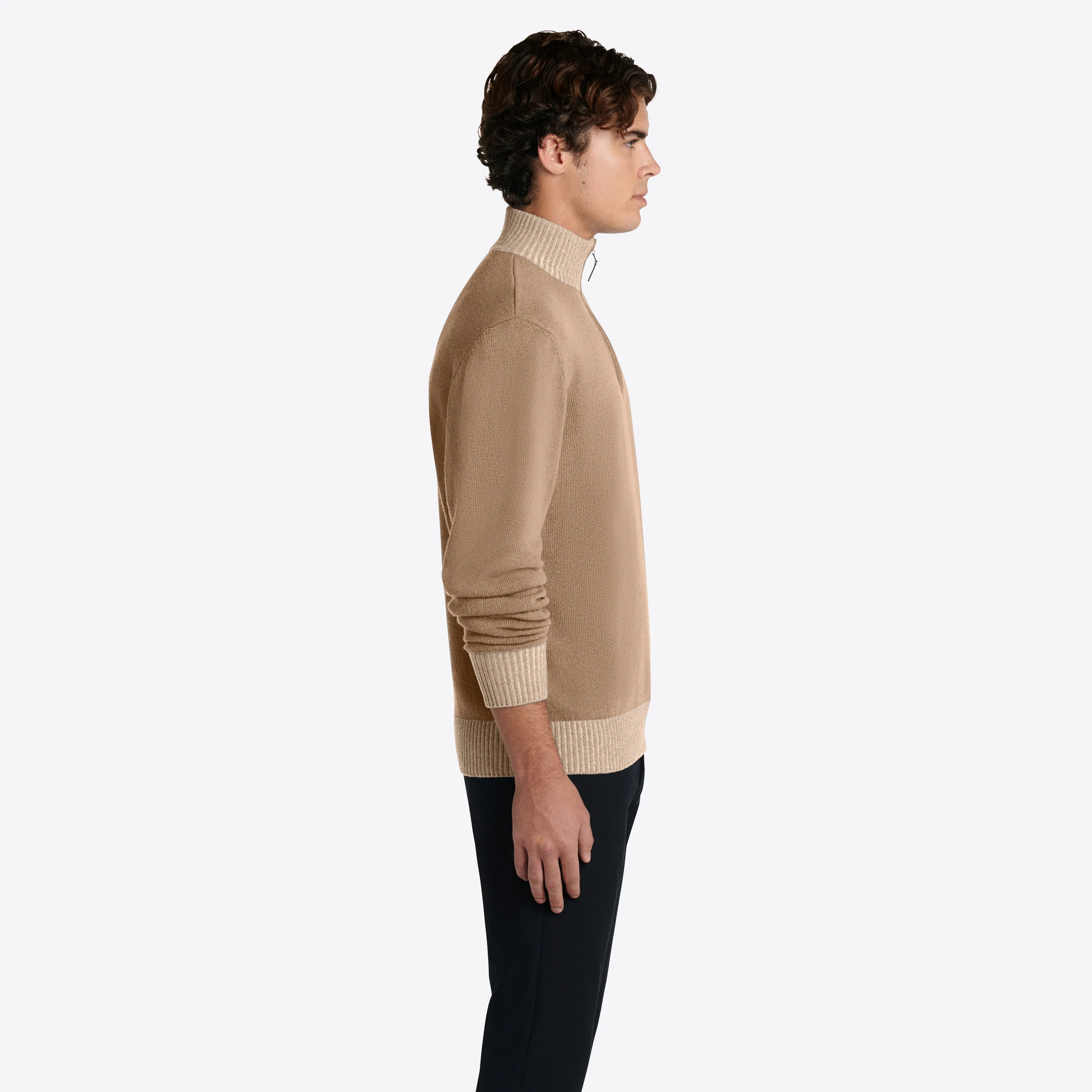 Solid Quarter Zip Mock Neck Sweater sold by Bugatchi product image thumbnail 4