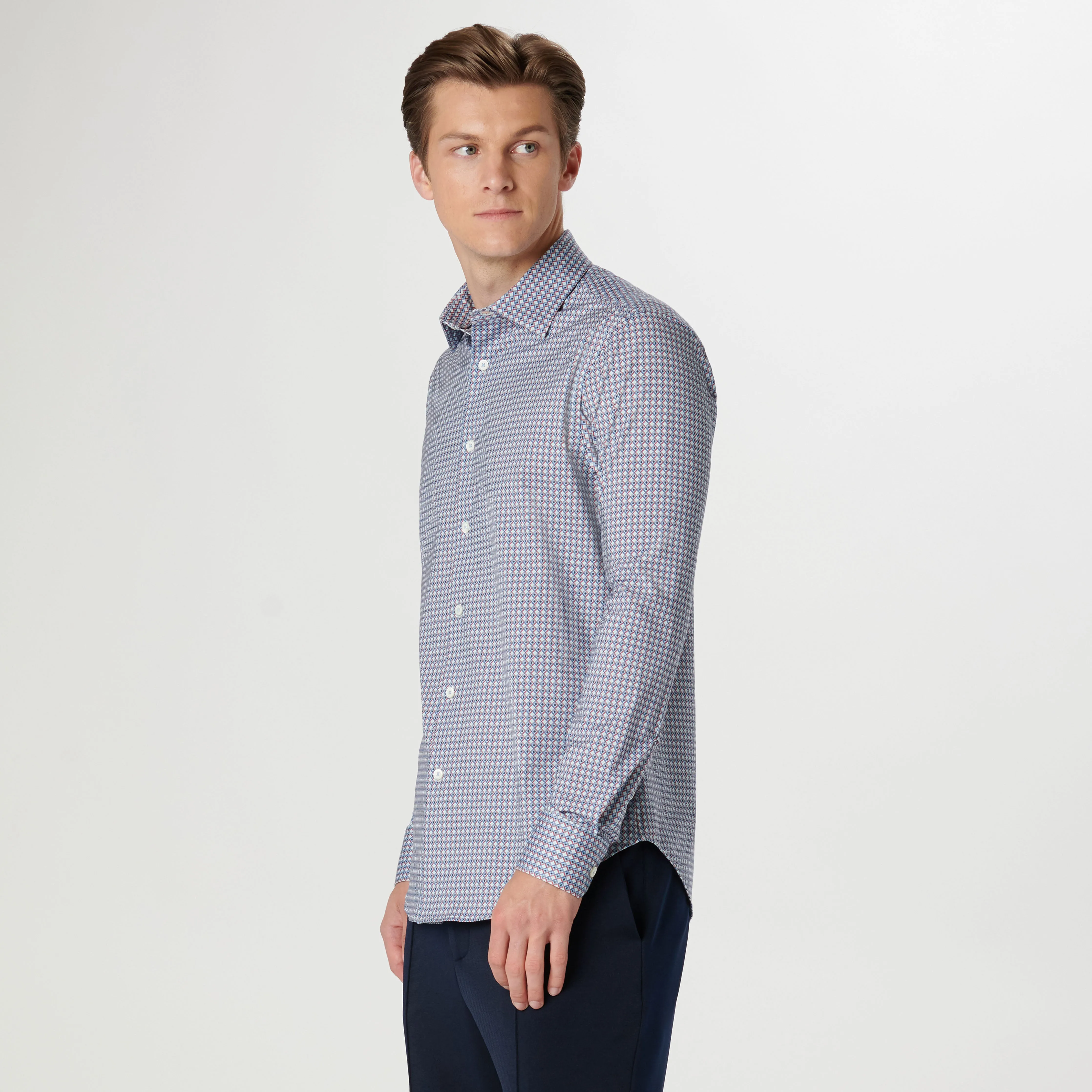 James Geometric OoohCotton Shirt sold by Bugatchi product image thumbnail 3