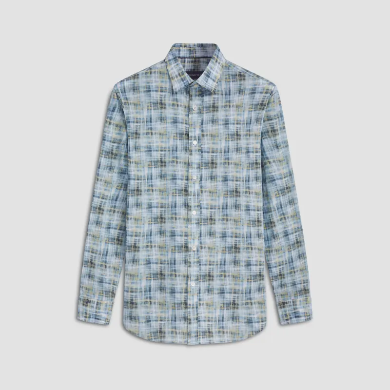Julian Irregular Check Print Shirt sold by Bugatchi