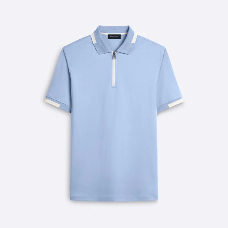 Short Sleeve Quarter Zip Polo sold by Bugatchi