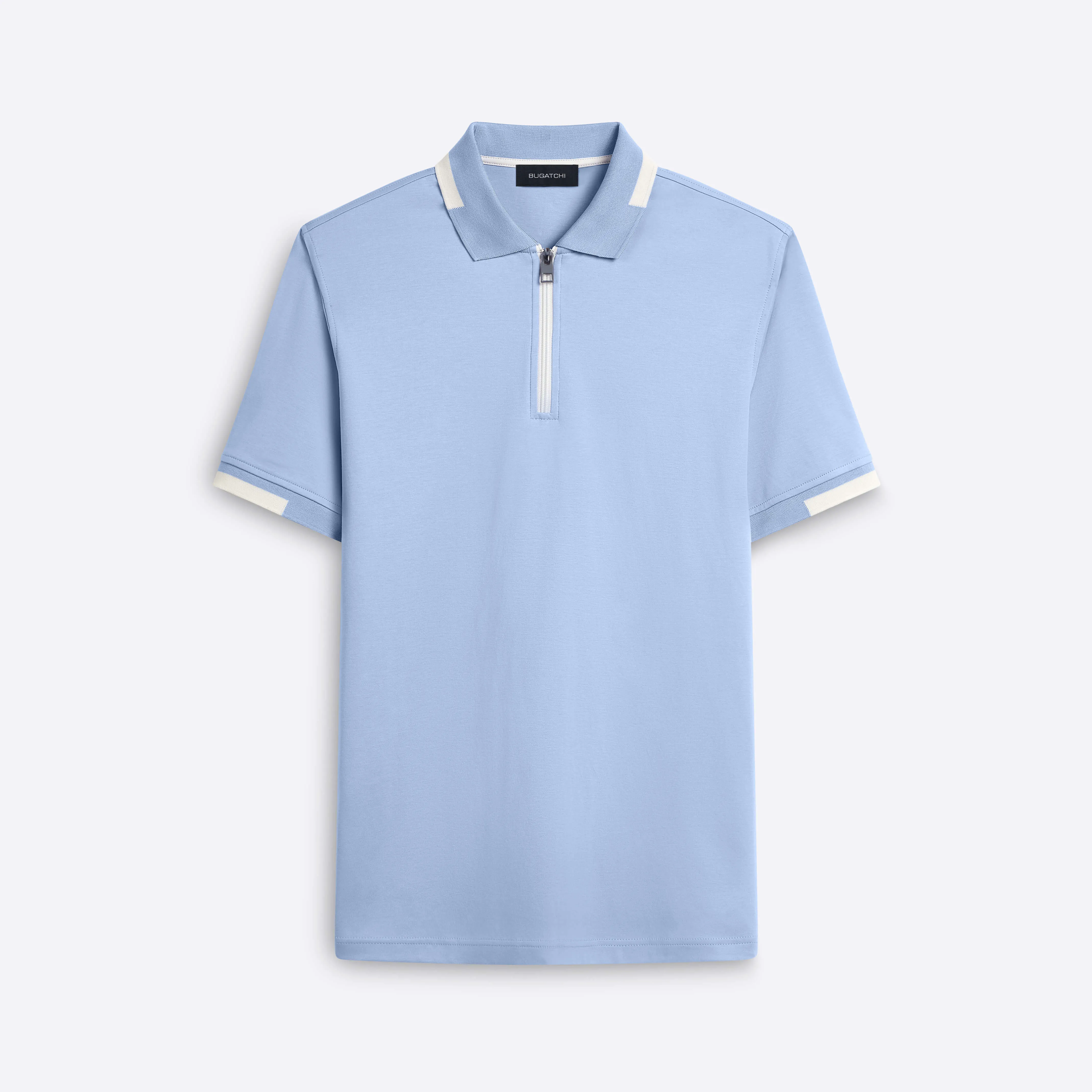 Short Sleeve Quarter Zip Polo sold by Bugatchi