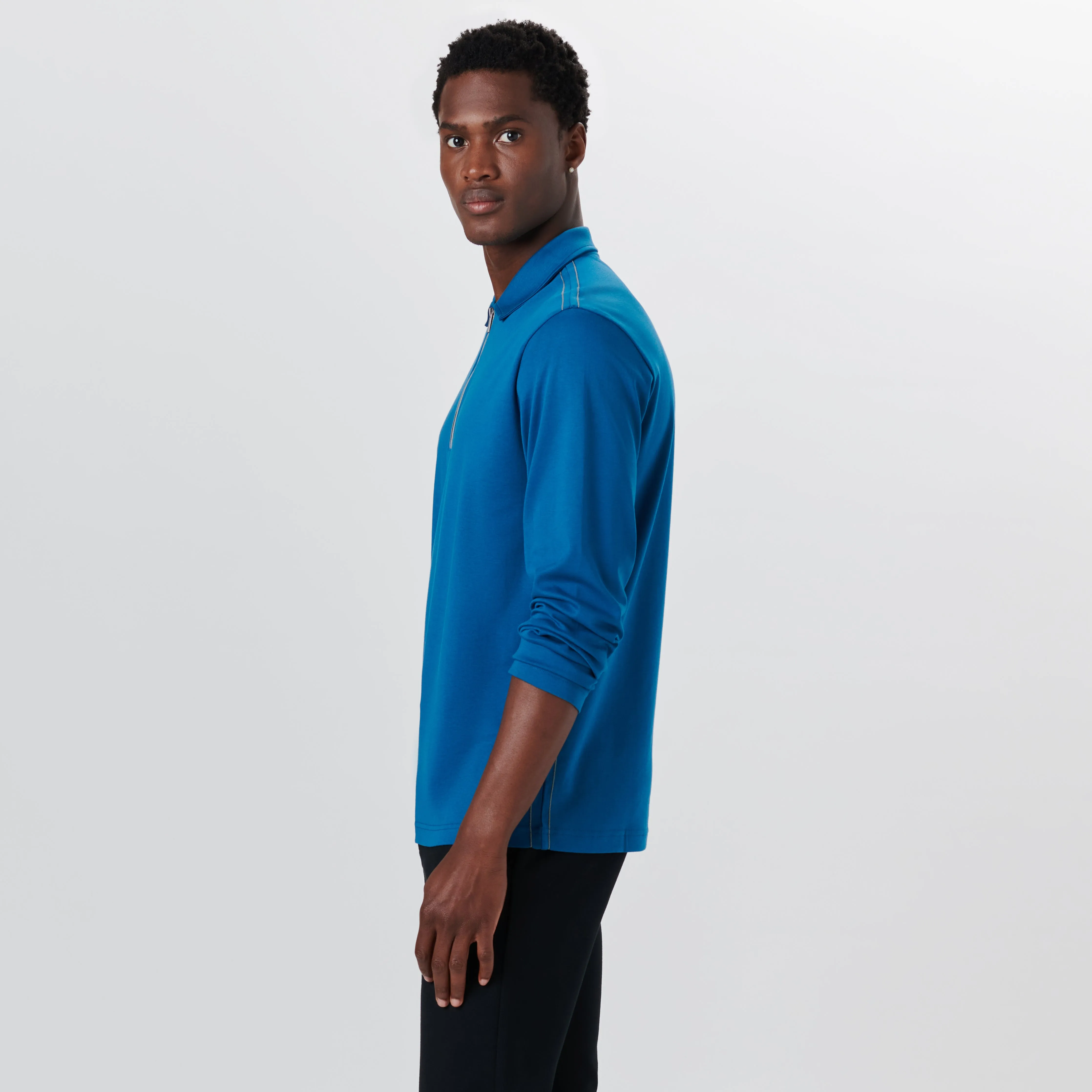 Long Sleeve Quarter Zip Polo sold by Bugatchi product image thumbnail 3
