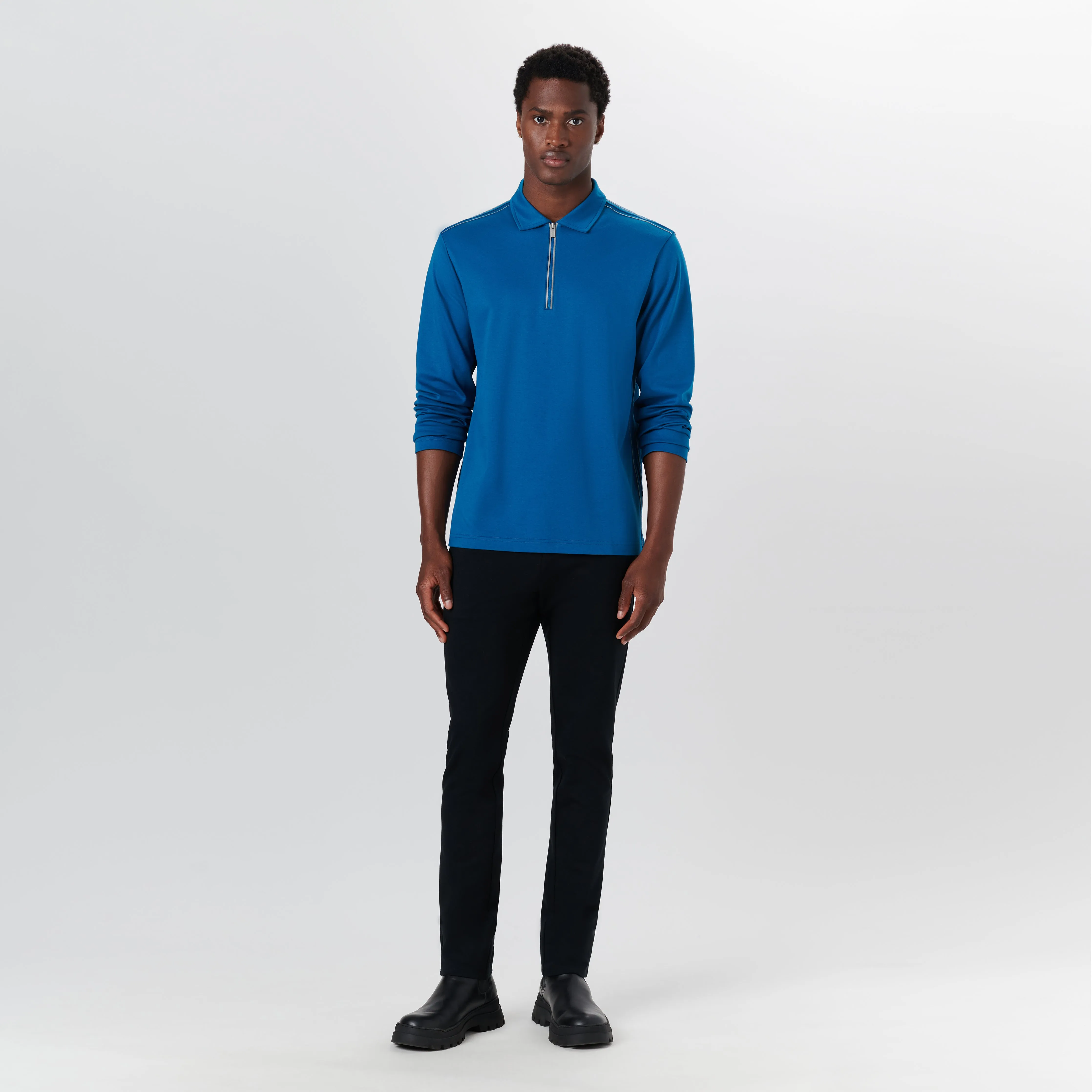 Long Sleeve Quarter Zip Polo sold by Bugatchi product image thumbnail 5