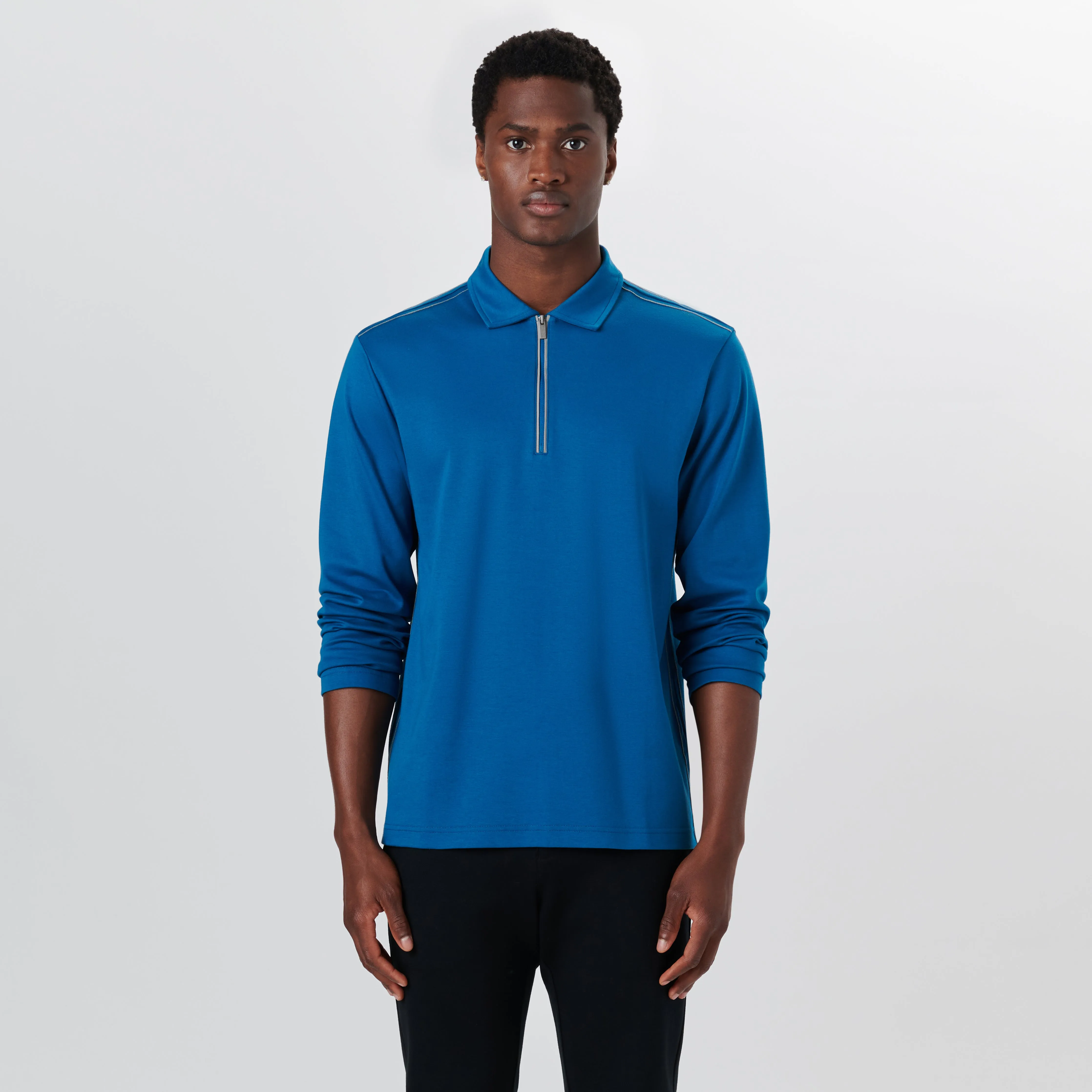Long Sleeve Quarter Zip Polo sold by Bugatchi product image thumbnail 2