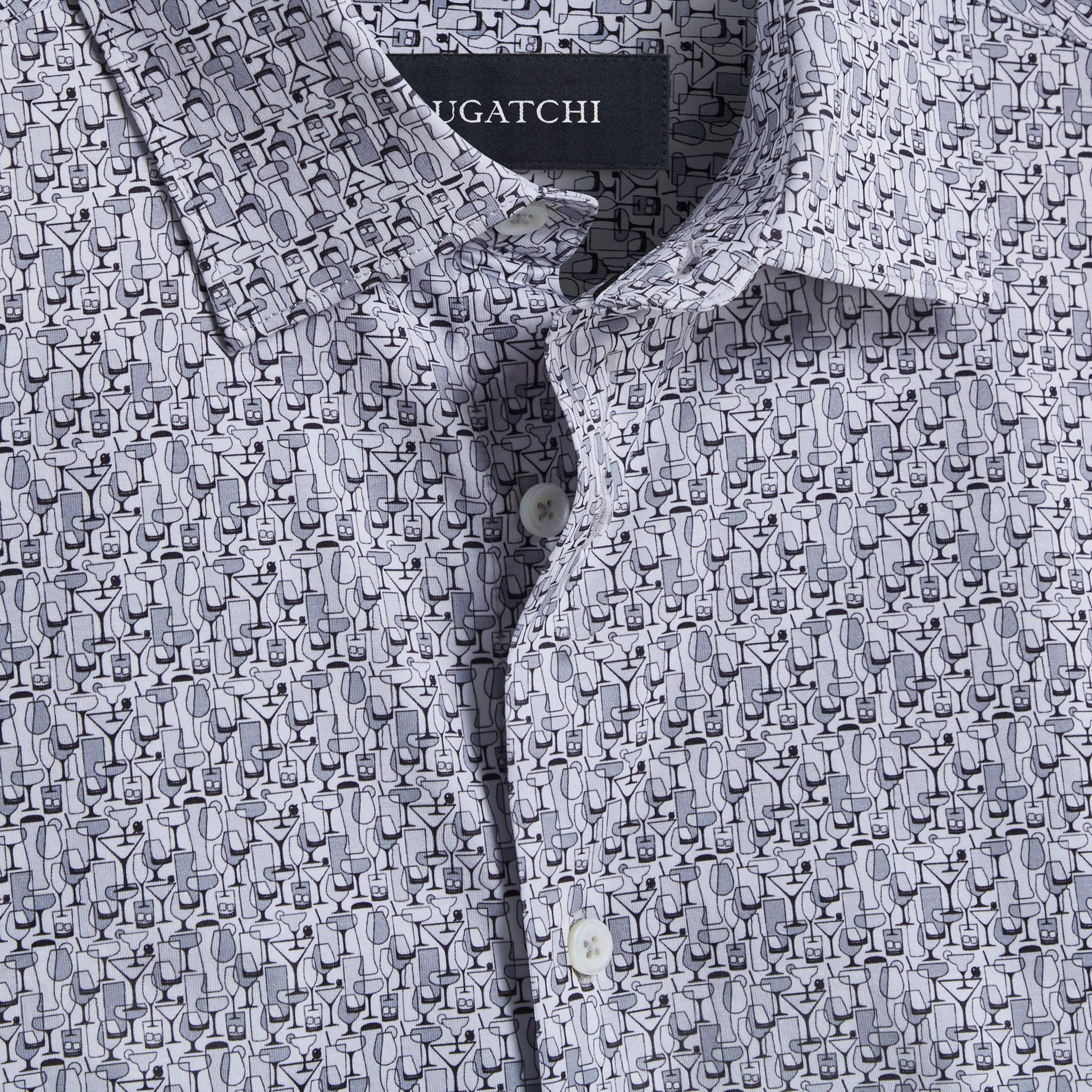 Miles Cocktail OoohCotton Short Sleeve Shirt sold by Bugatchi product image thumbnail 2