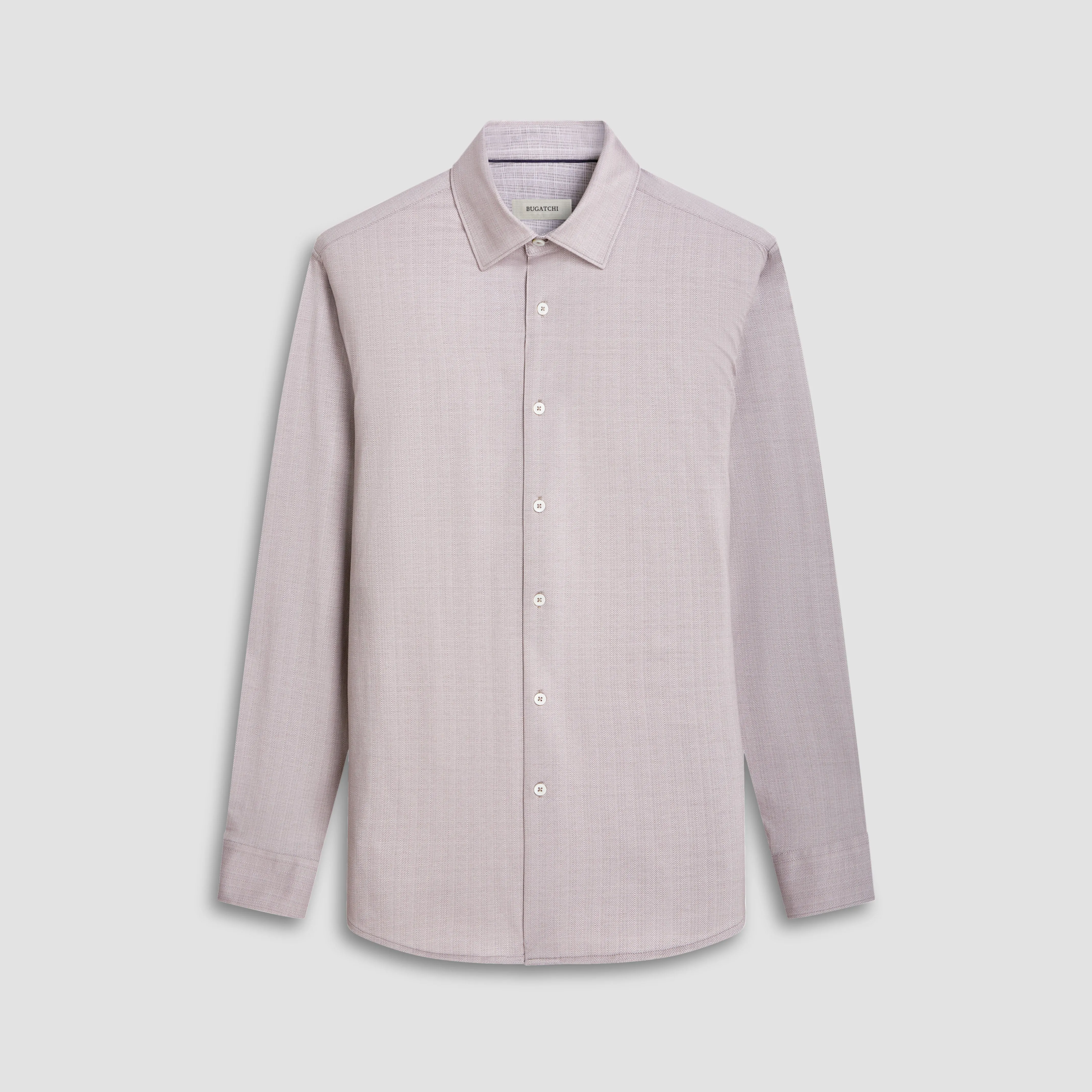 Jimmy Double Sided Herringbone/Check OoohCotton Shirt sold by Bugatchi