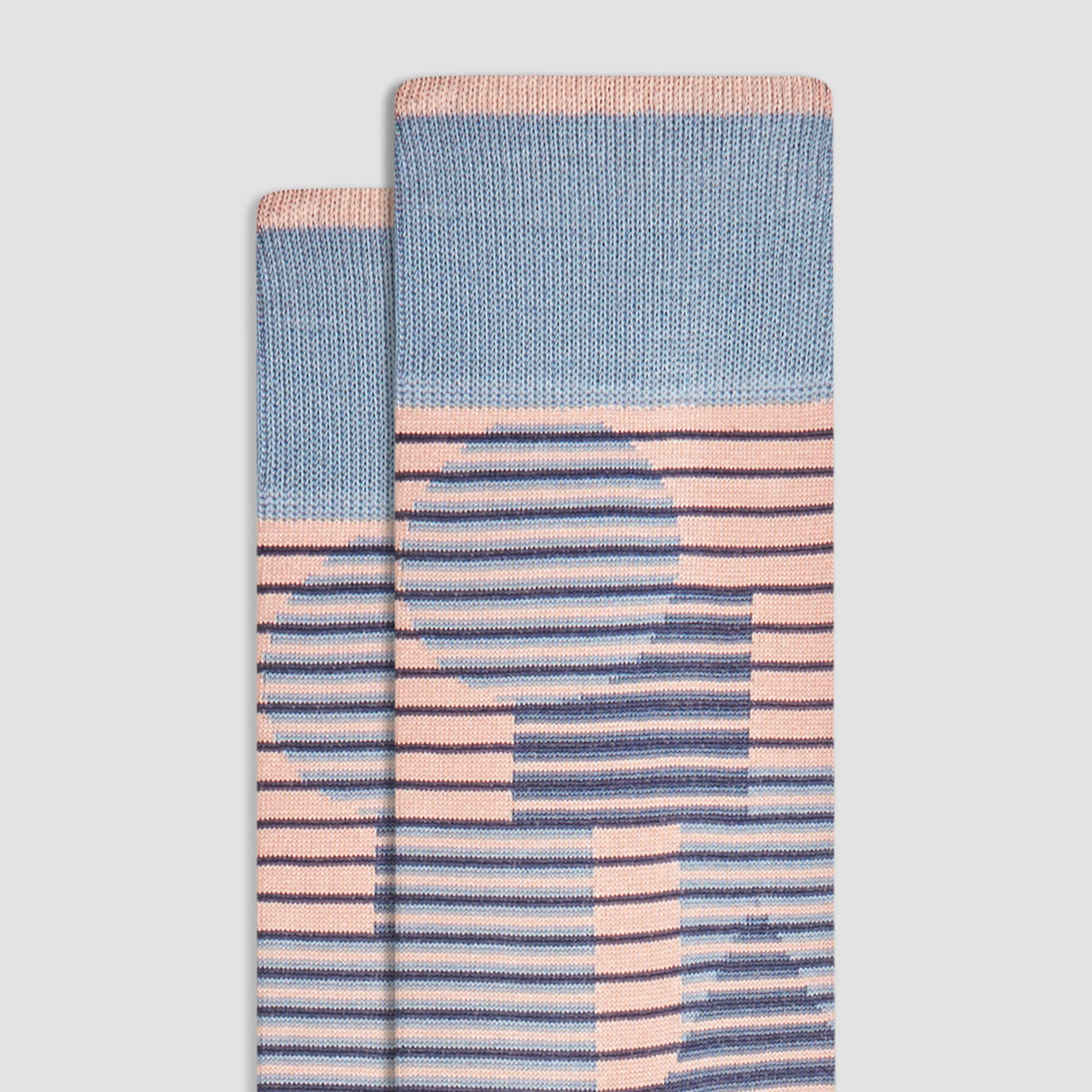 Striped Geometrical Mid-Calf Socks sold by Bugatchi product image thumbnail 2