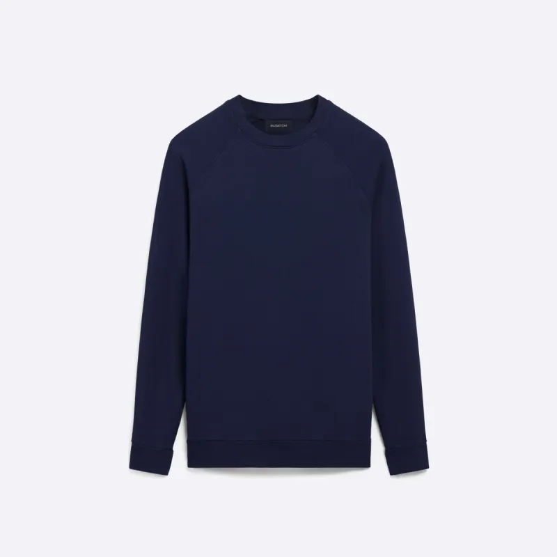 COMFORT Solid Long Sleeve Crew Neck Pullover sold by Bugatchi