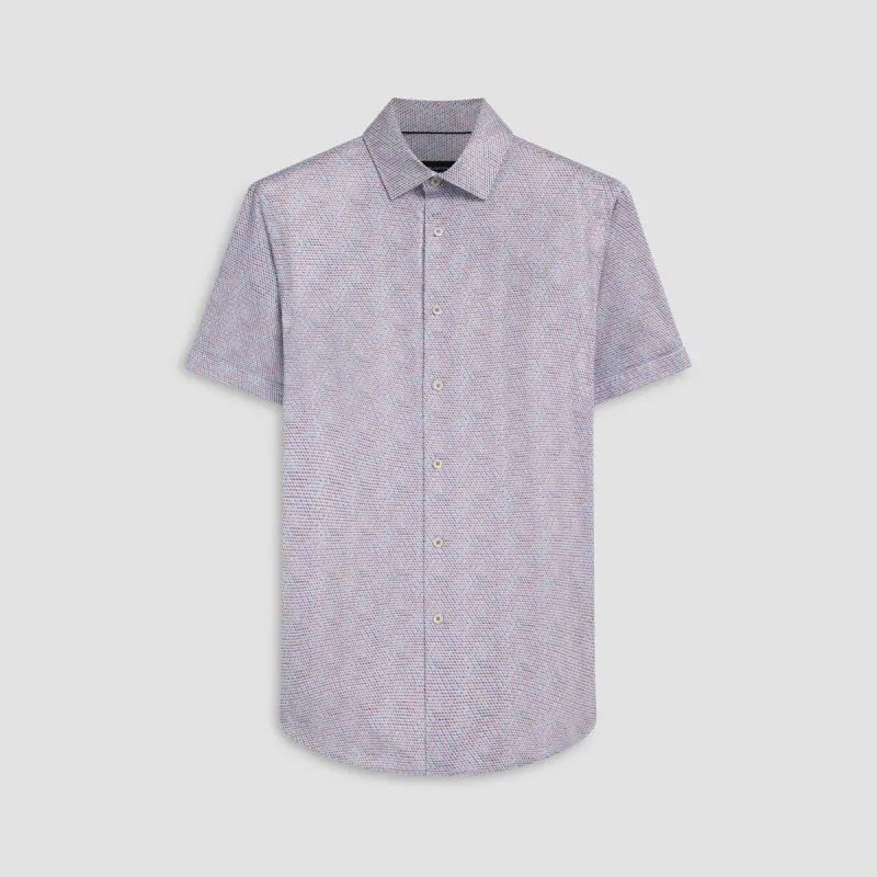 Miles Honeycomb Print OoohCotton Short Sleeve Shirt sold by Bugatchi