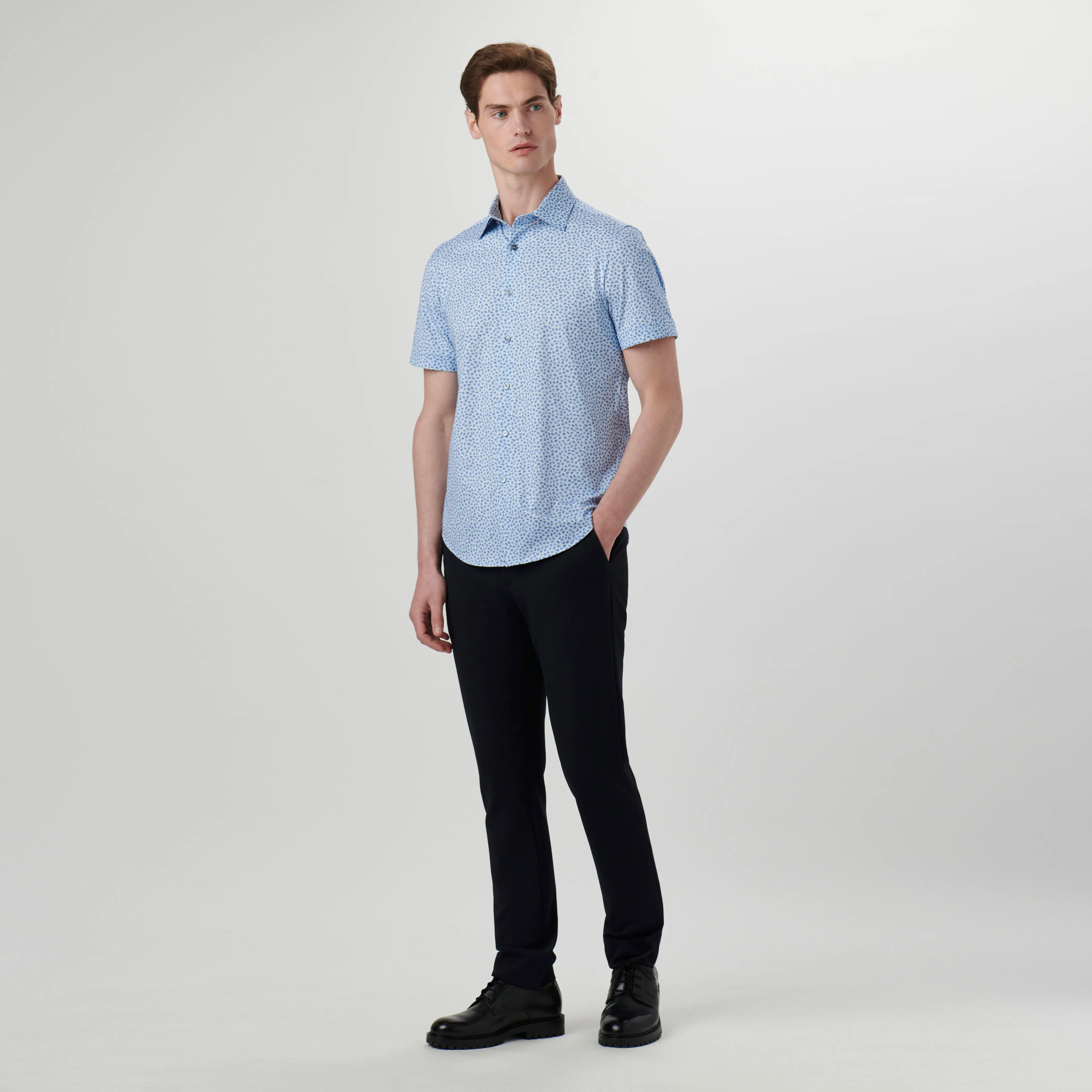 Miles Abstract OoohCotton Short Sleeve Shirt sold by Bugatchi product image thumbnail 5