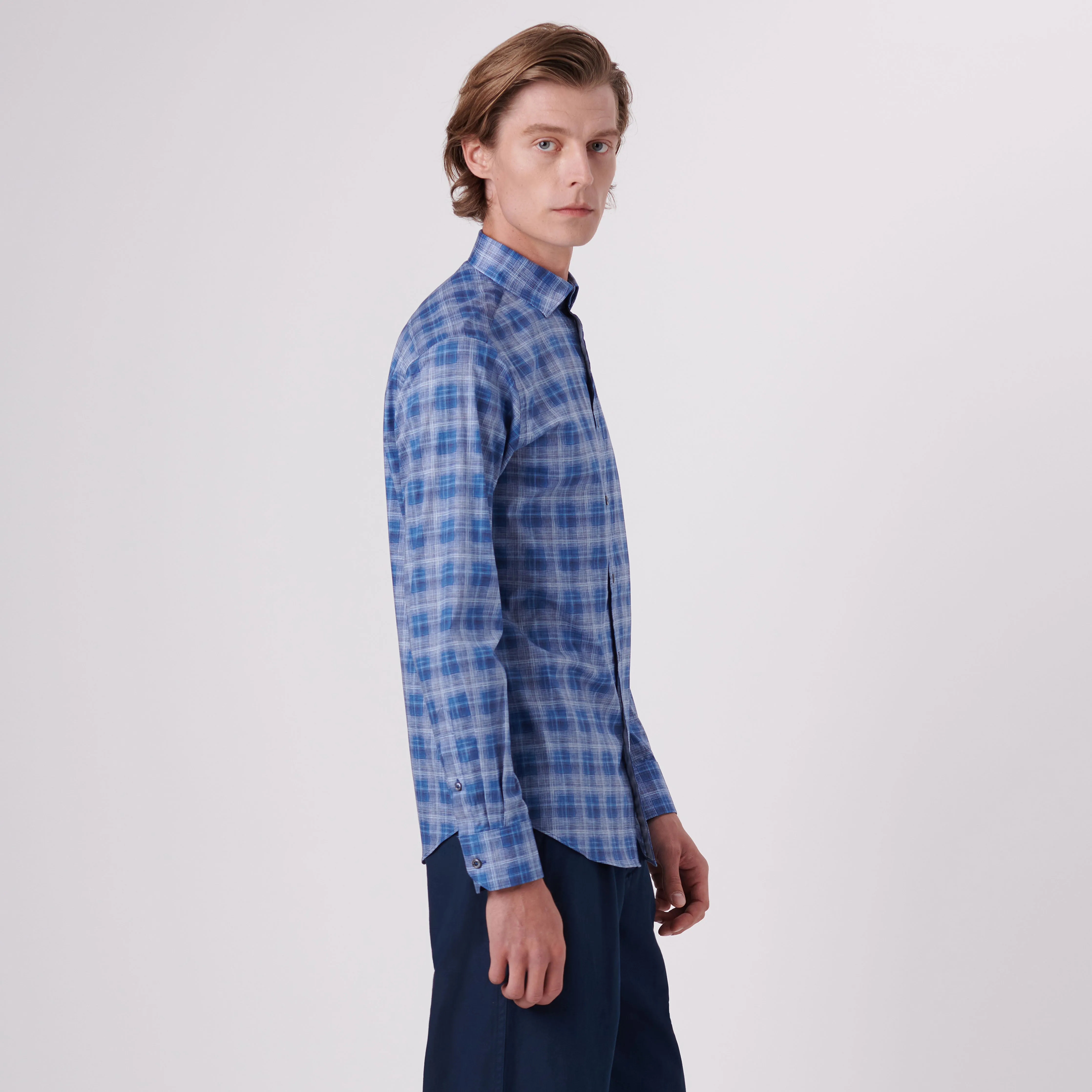 Axel Plaid Print Shirt sold by Bugatchi product image thumbnail 3
