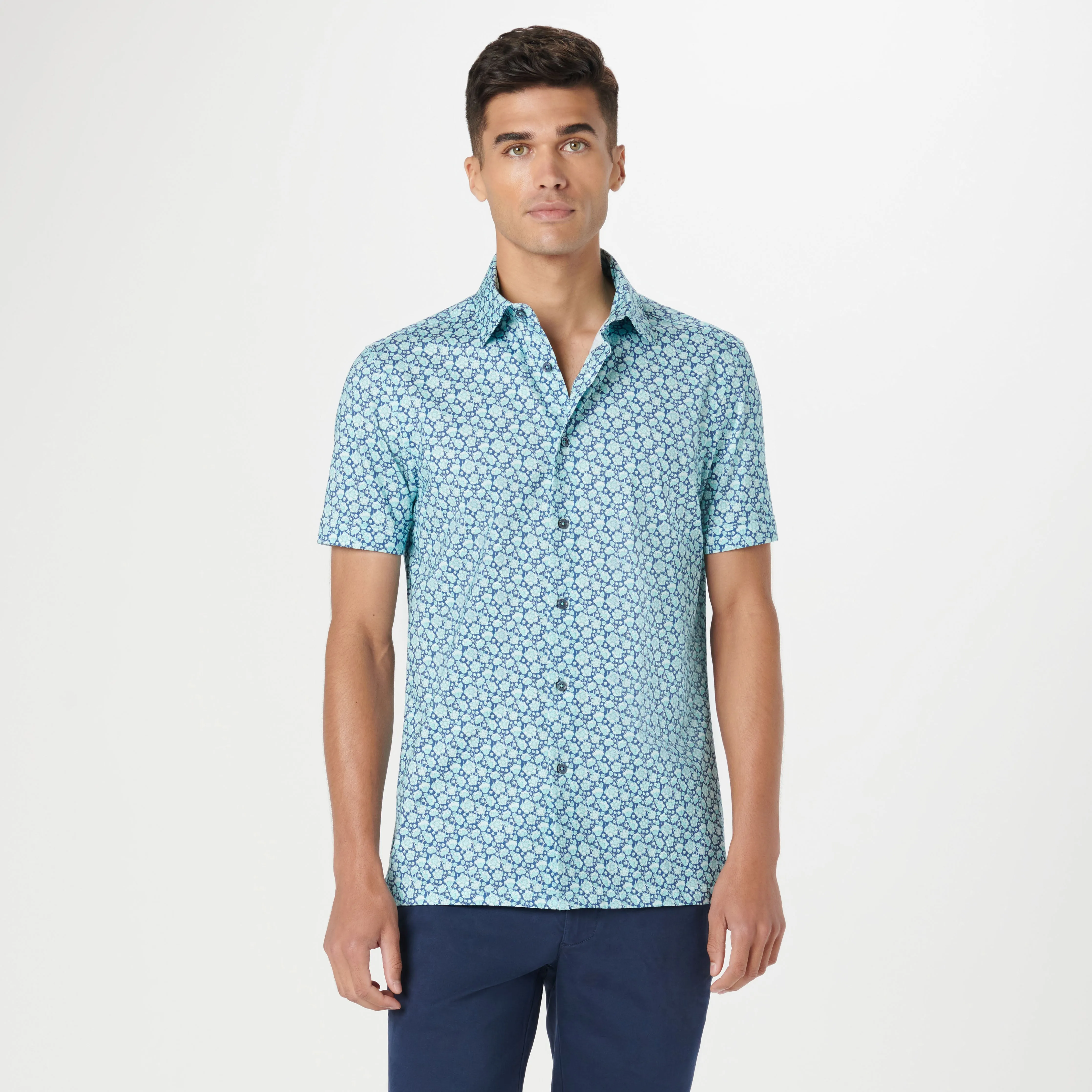 Milo Floral OoohCotton Short Sleeve Shirt sold by Bugatchi product image thumbnail 2