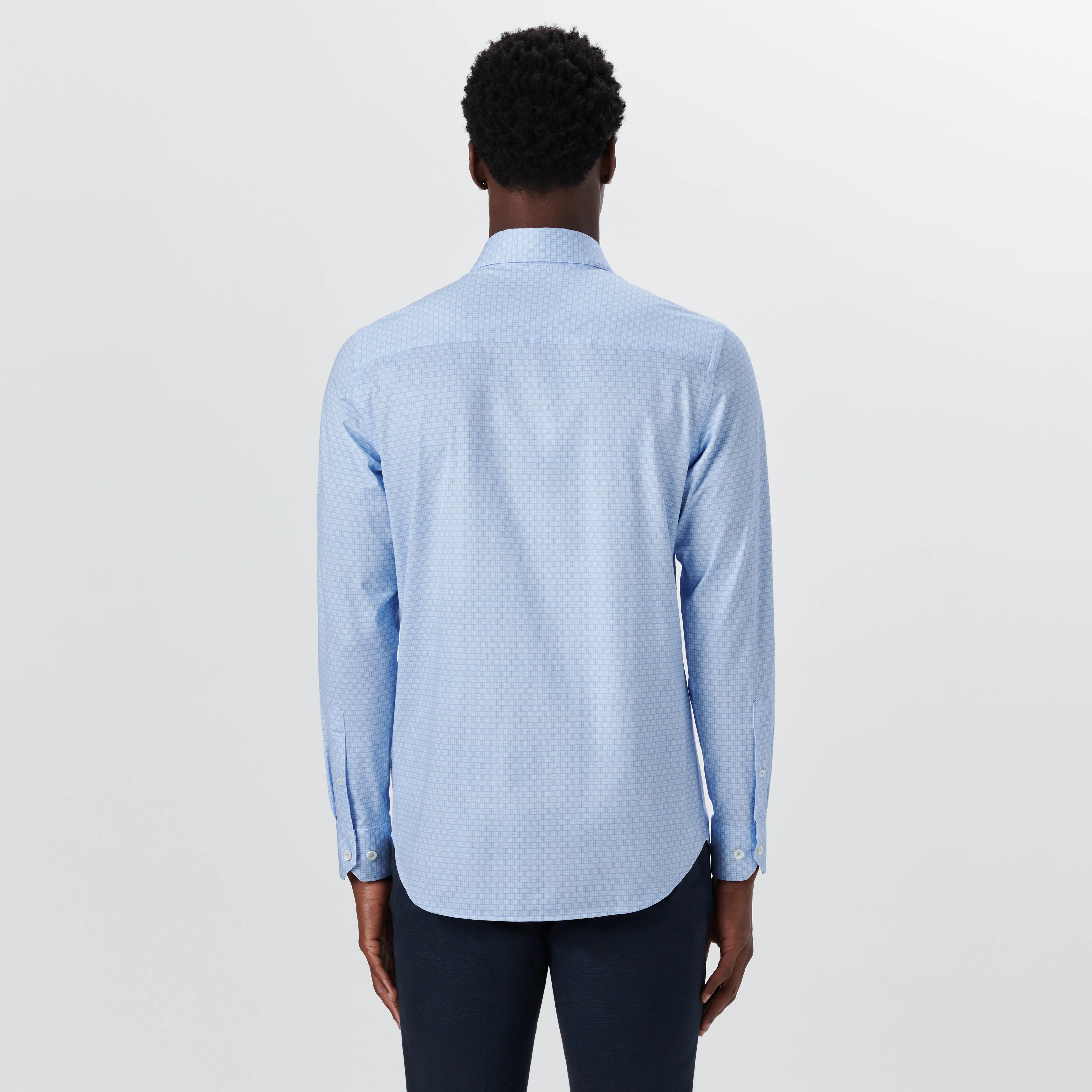 JAMES Linked Check OoohCotton Shirt sold by Bugatchi product image thumbnail 4
