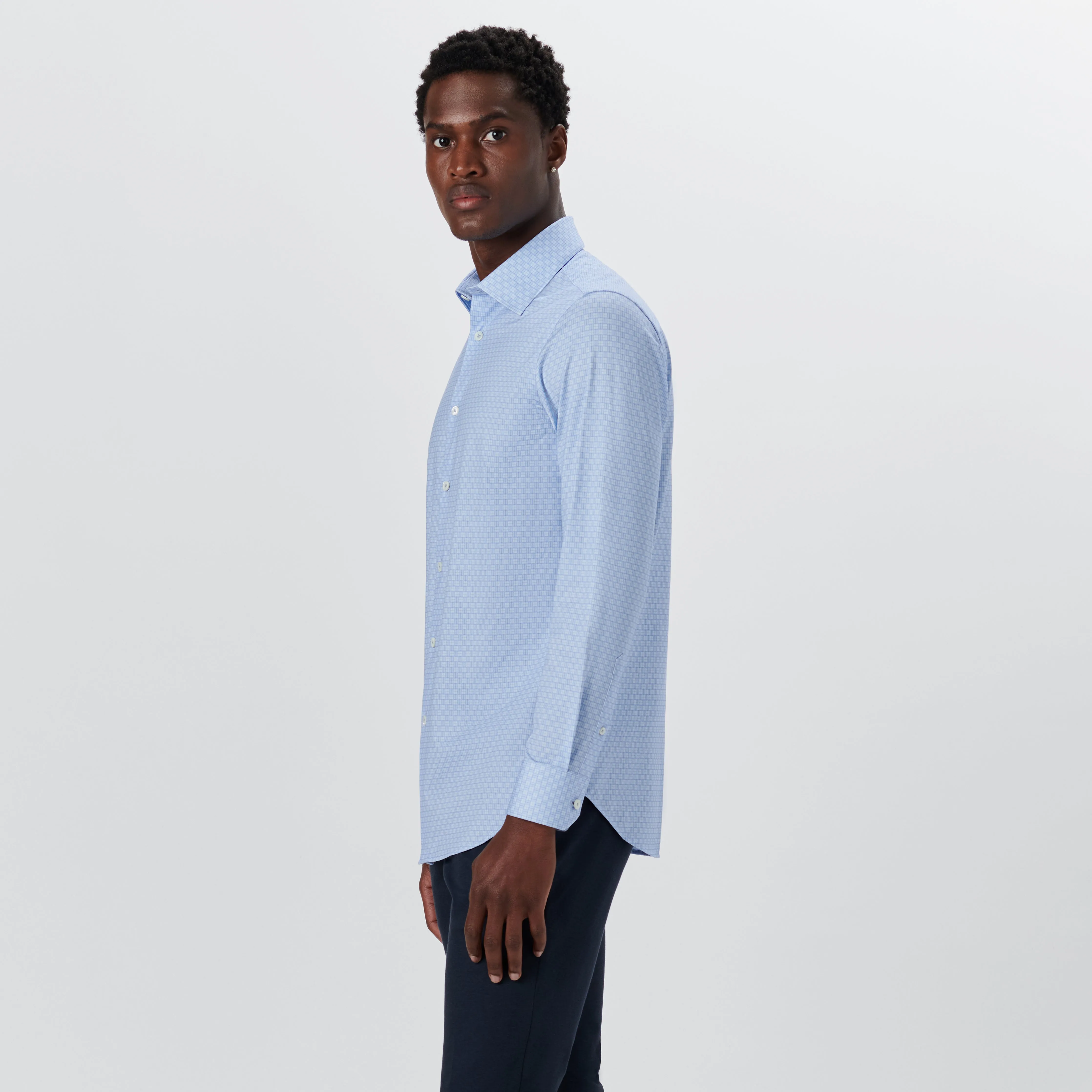 JAMES Linked Check OoohCotton Shirt sold by Bugatchi product image thumbnail 3