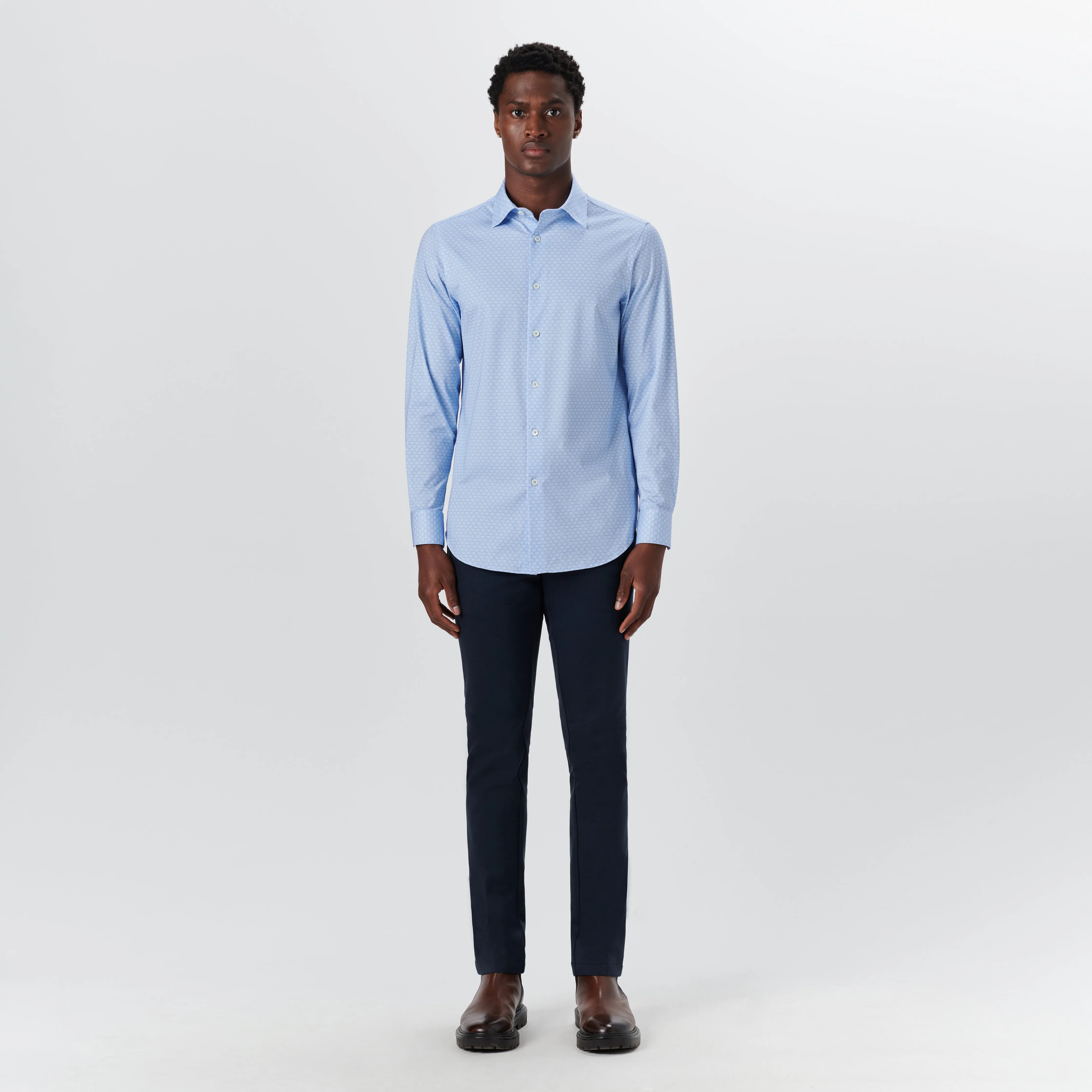 JAMES Linked Check OoohCotton Shirt sold by Bugatchi product image thumbnail 5