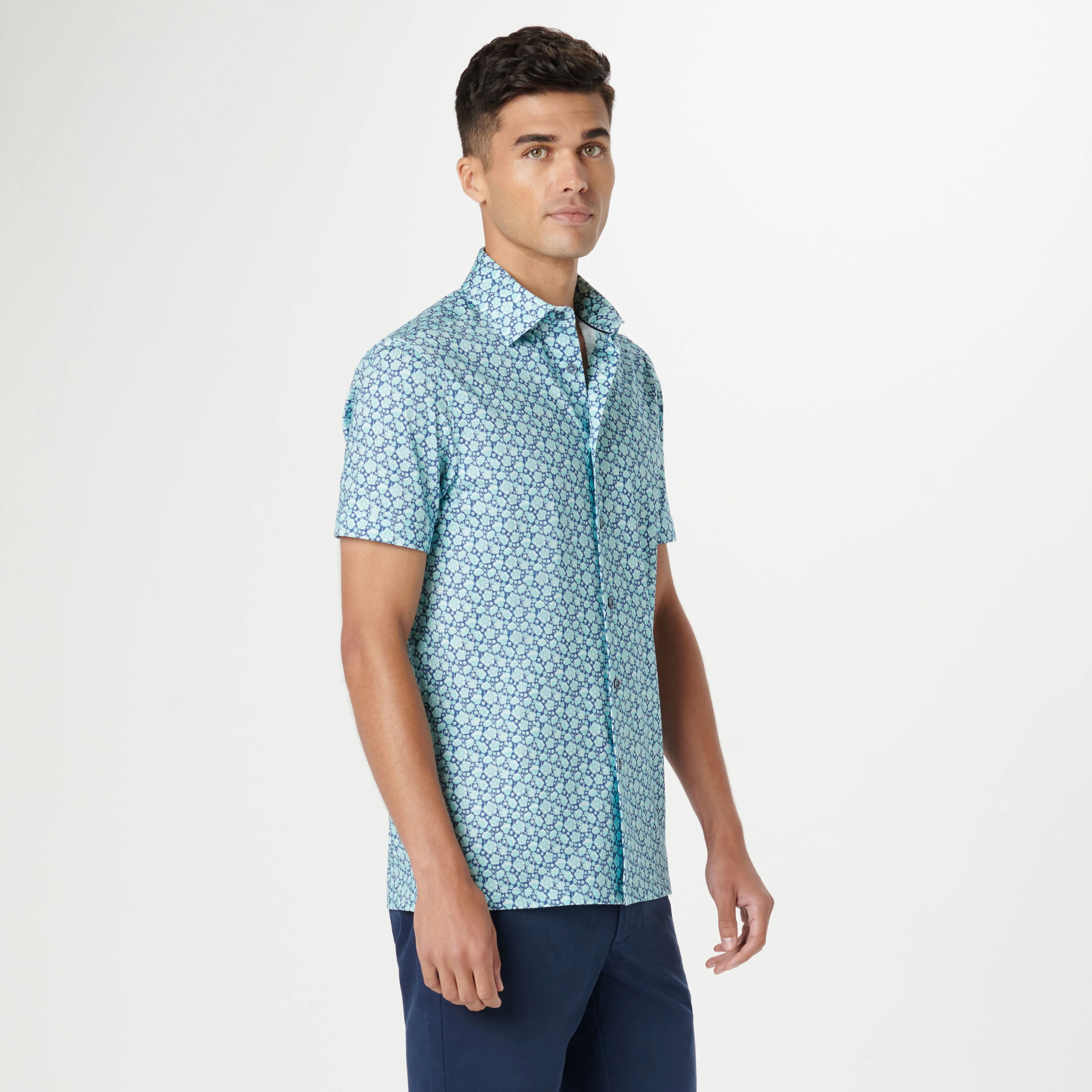 Milo Floral OoohCotton Short Sleeve Shirt sold by Bugatchi product image thumbnail 3
