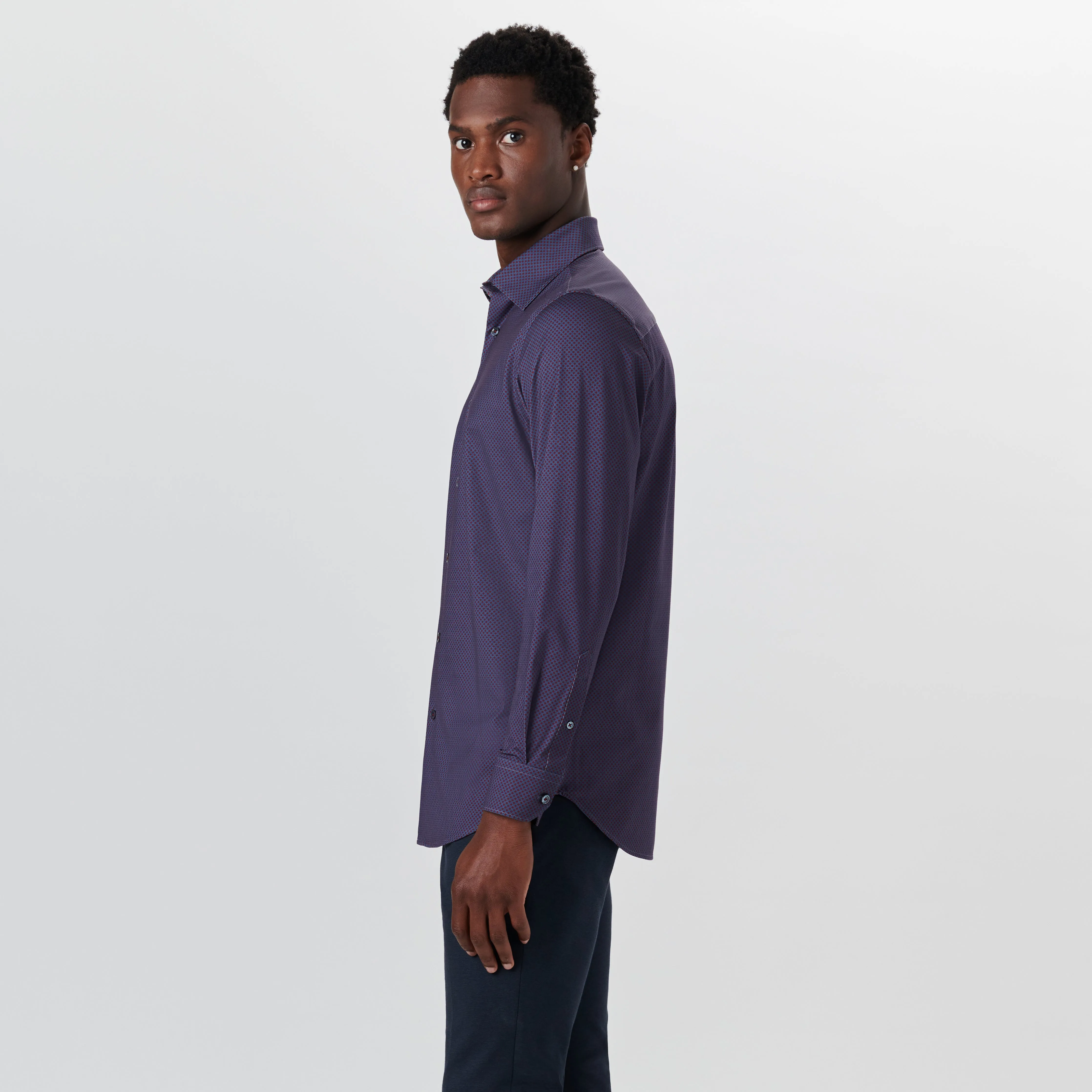 JAMES Dot Print OoohCotton Shirt sold by Bugatchi product image thumbnail 3