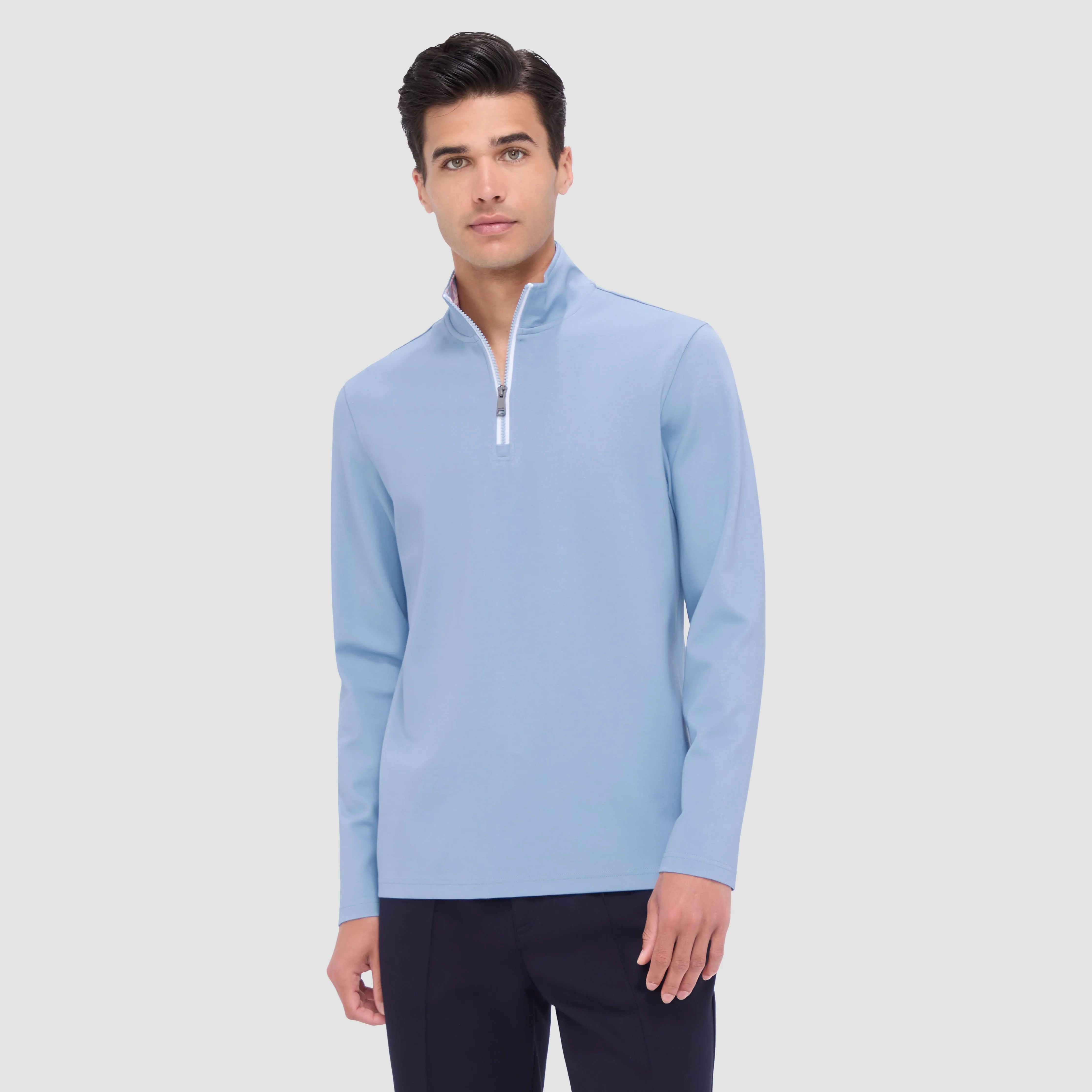 Contrast Performance Quarter-Zip Pullover sold by Bugatchi product image thumbnail 2