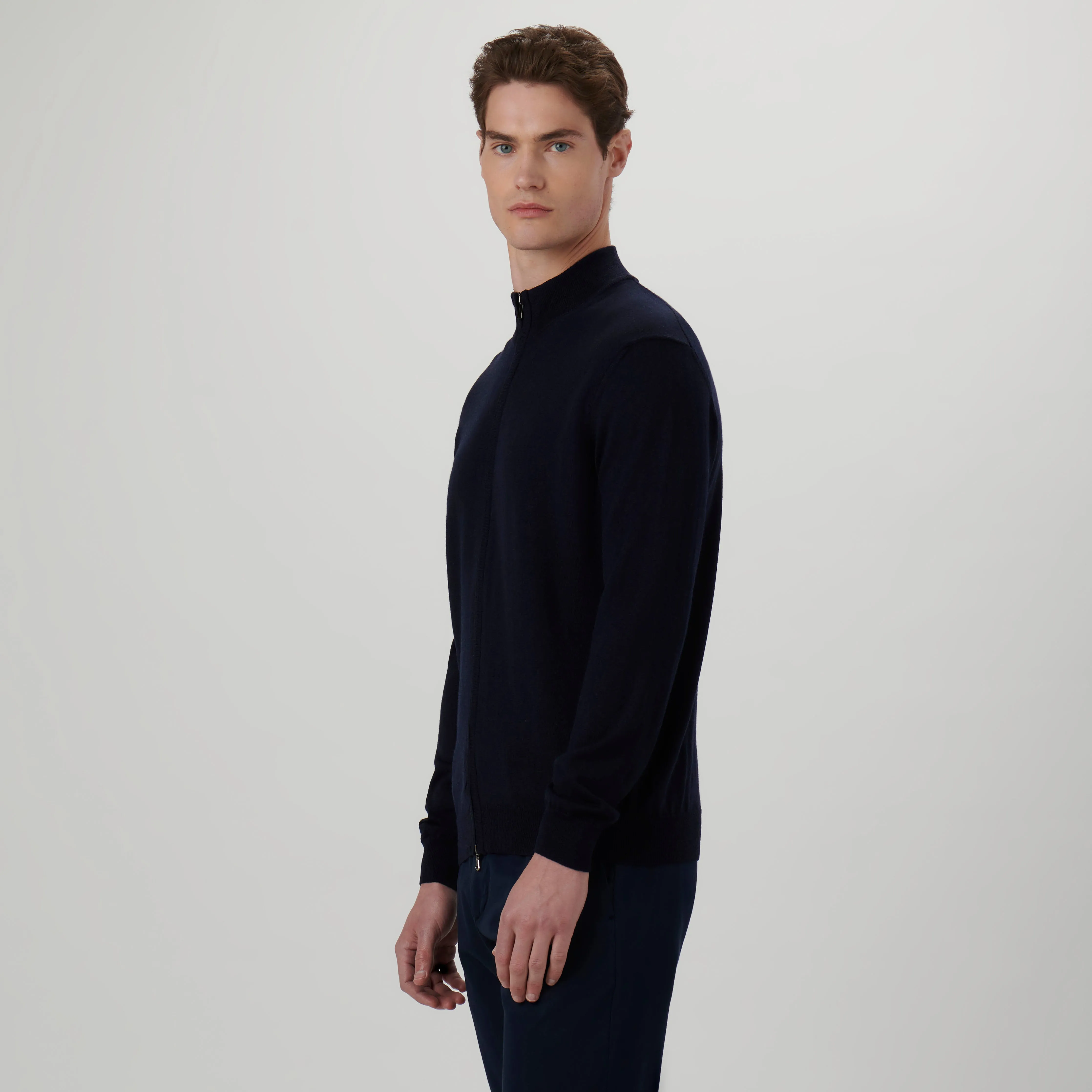 Super Merino Solid Sweater Jacket sold by Bugatchi product image thumbnail 3