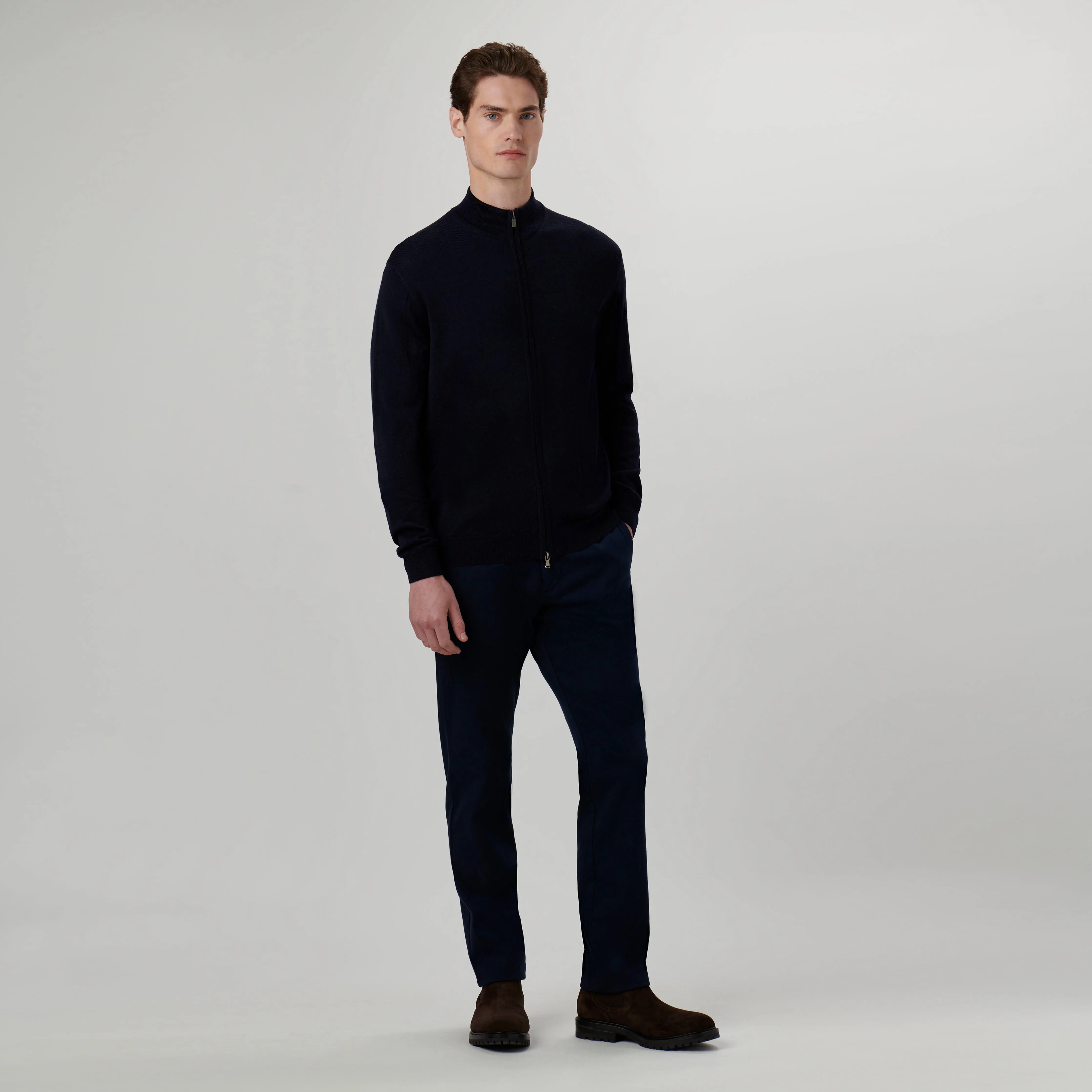 Super Merino Solid Sweater Jacket sold by Bugatchi product image thumbnail 5