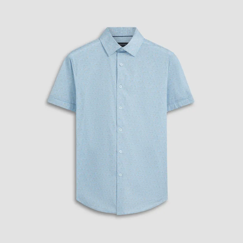 Miles Leaf Print OoohCotton Short Sleeve Shirt sold by Bugatchi