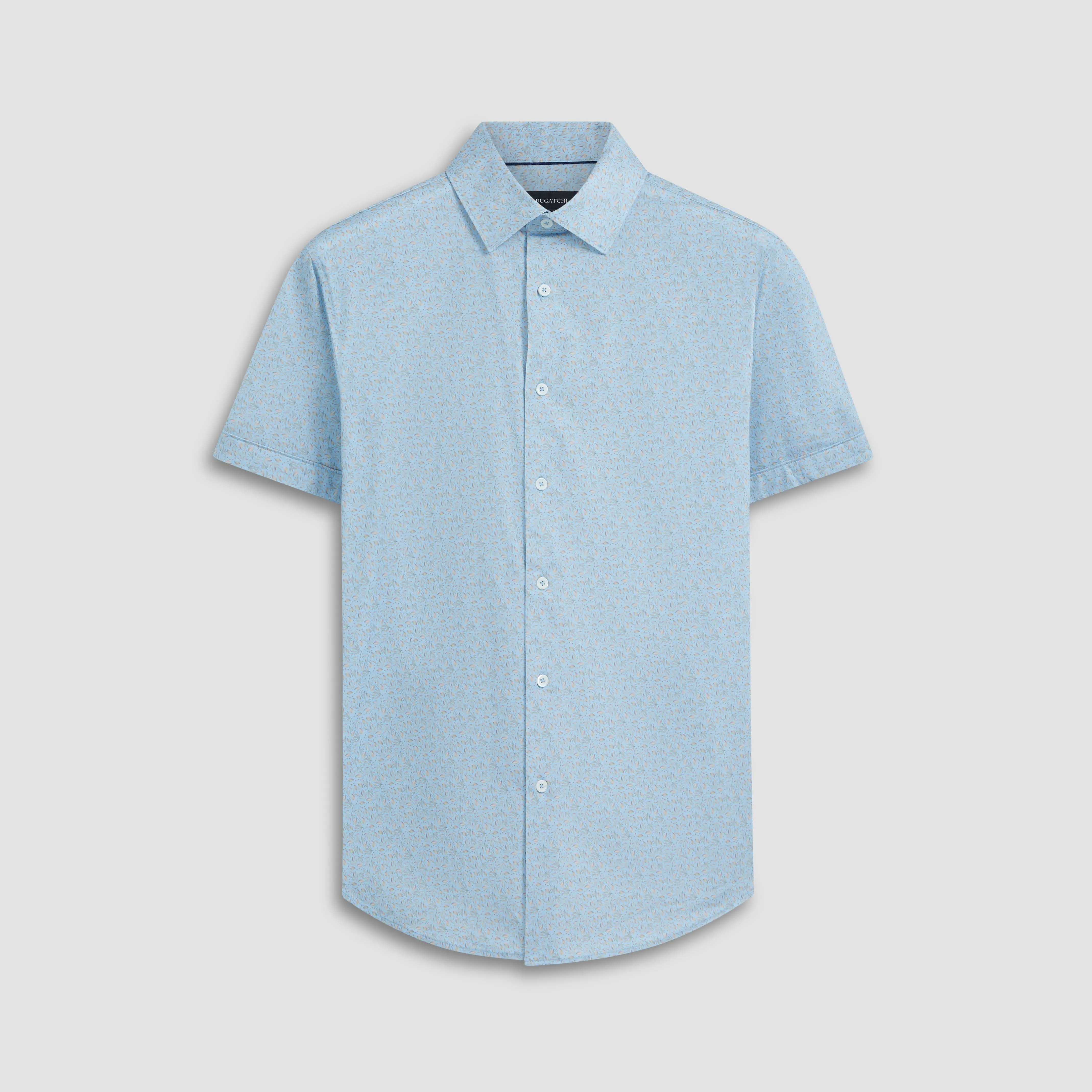 Miles Leaf Print OoohCotton Short Sleeve Shirt sold by Bugatchi