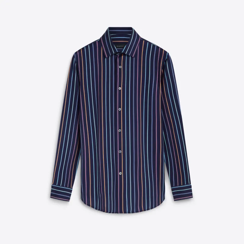 JAMES Shadow Stripe OoohCotton Twill Shirt sold by Bugatchi