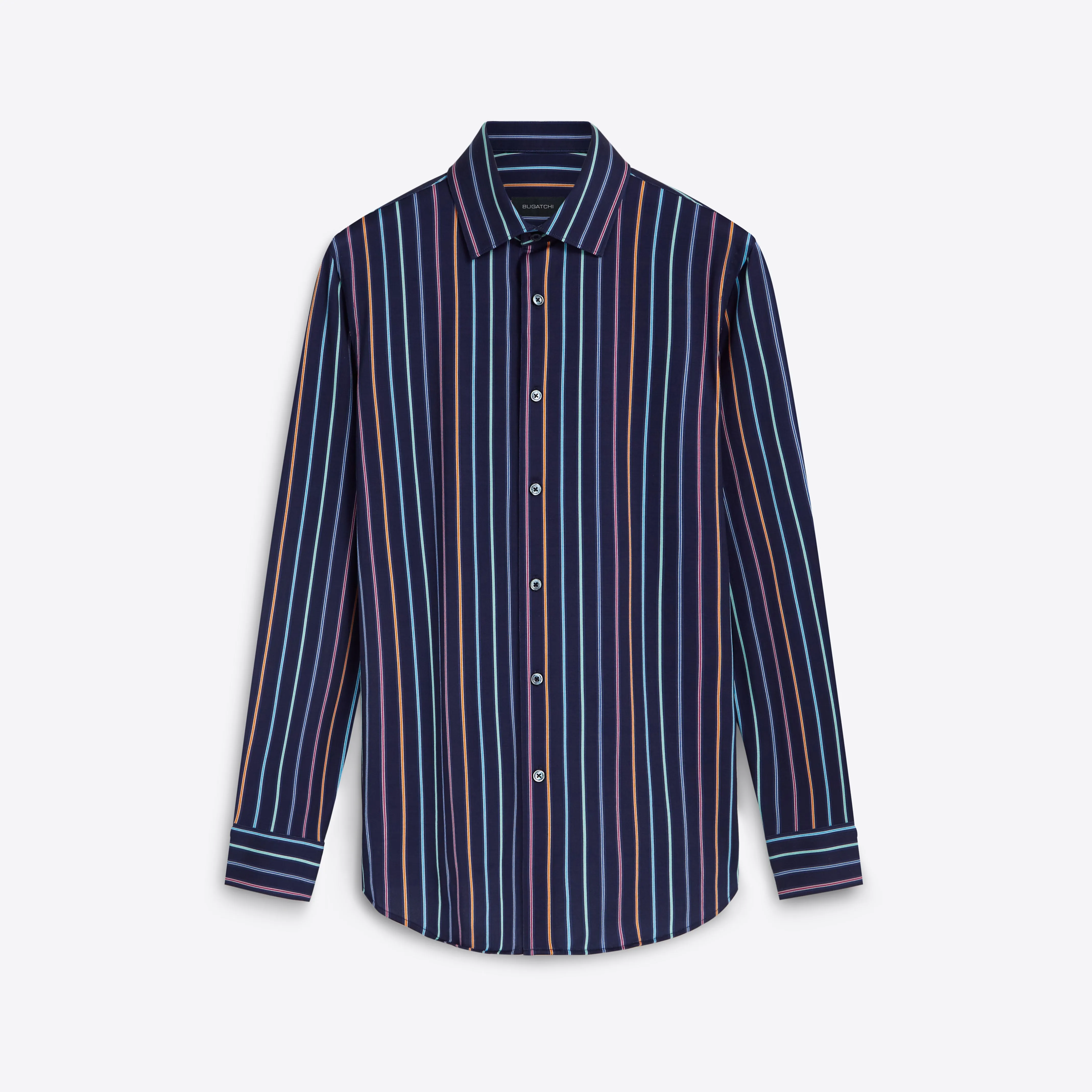 JAMES Shadow Stripe OoohCotton Twill Shirt sold by Bugatchi
