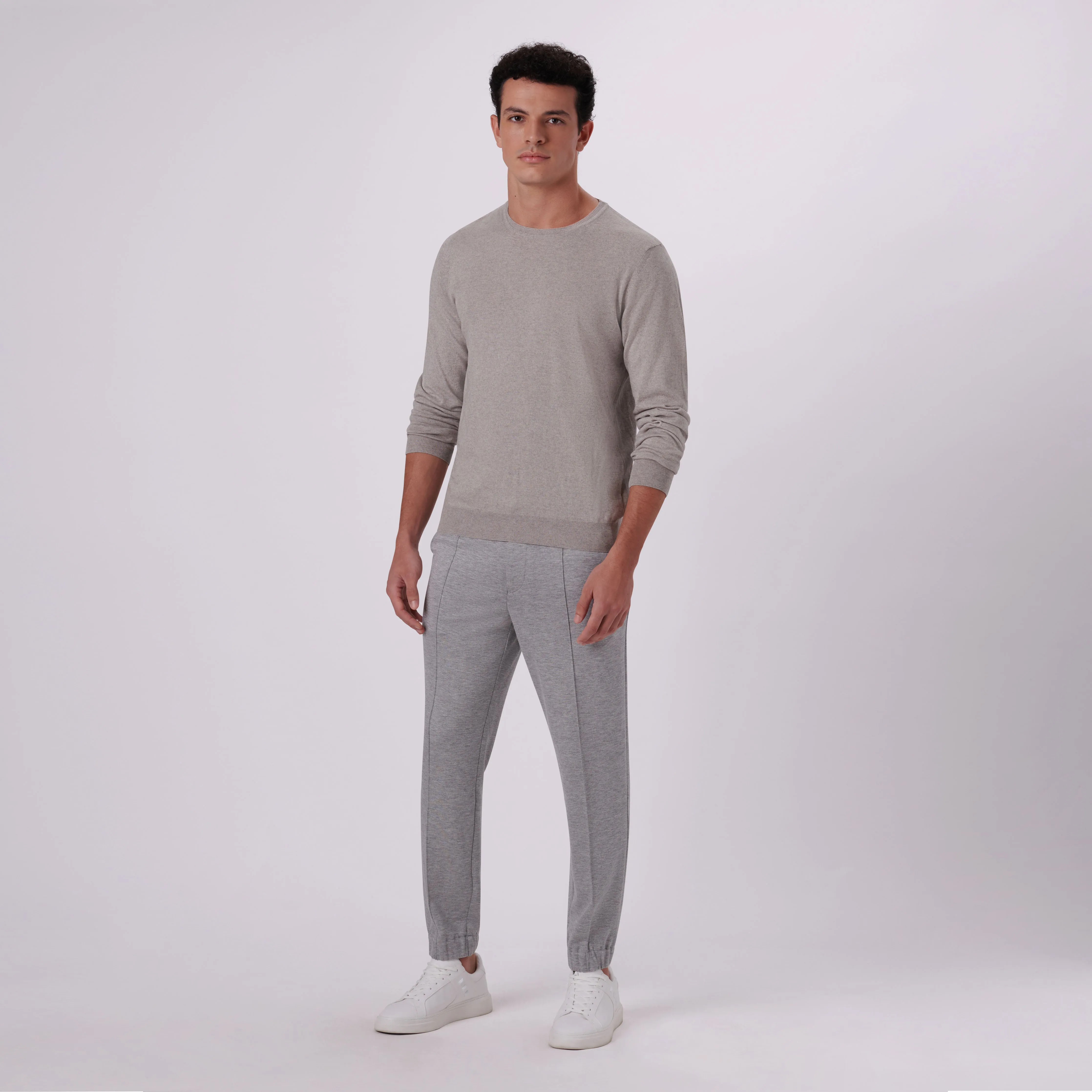 Solid Cotton Cashmere Crew Neck Sweater sold by Bugatchi product image thumbnail 5