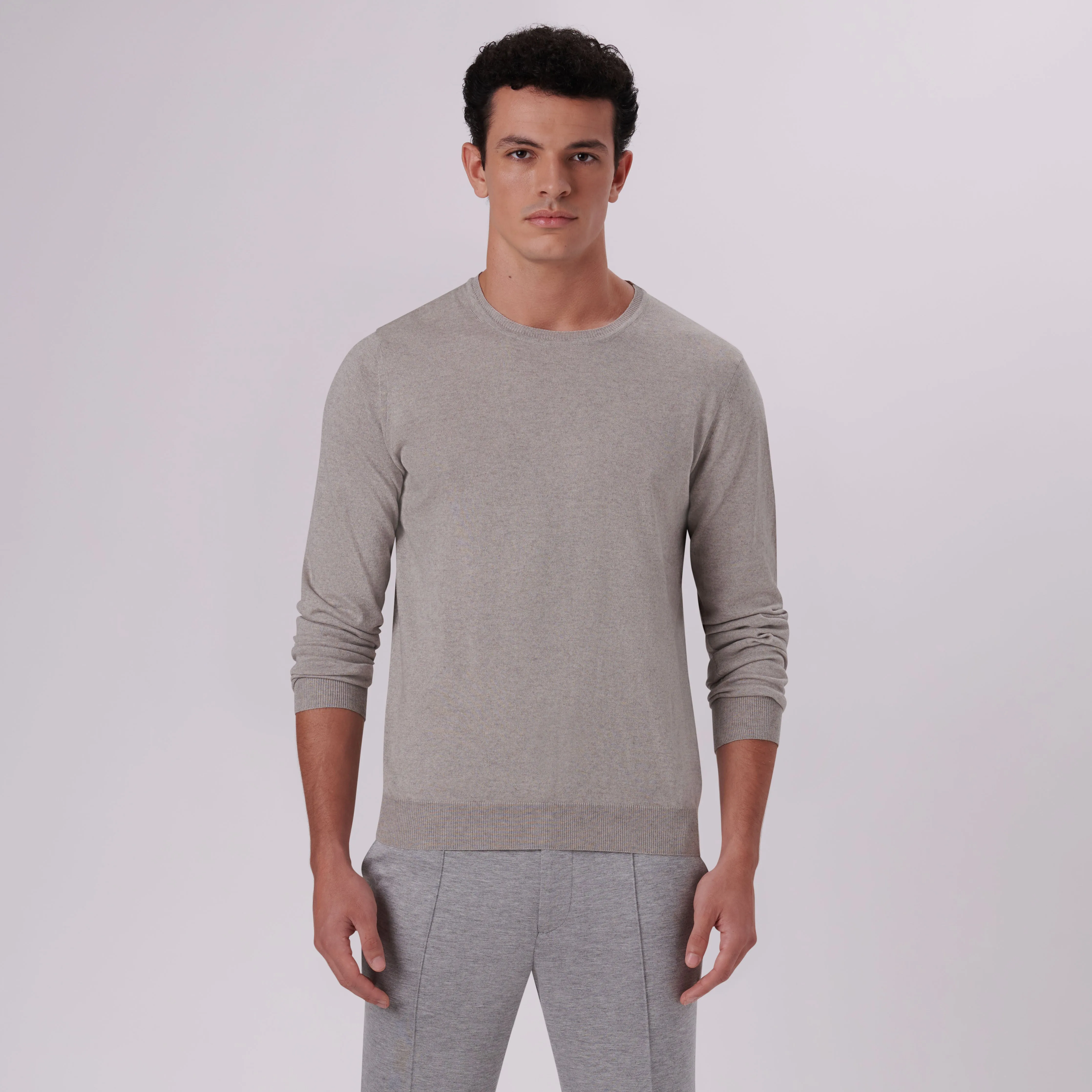 Solid Cotton Cashmere Crew Neck Sweater sold by Bugatchi product image thumbnail 2