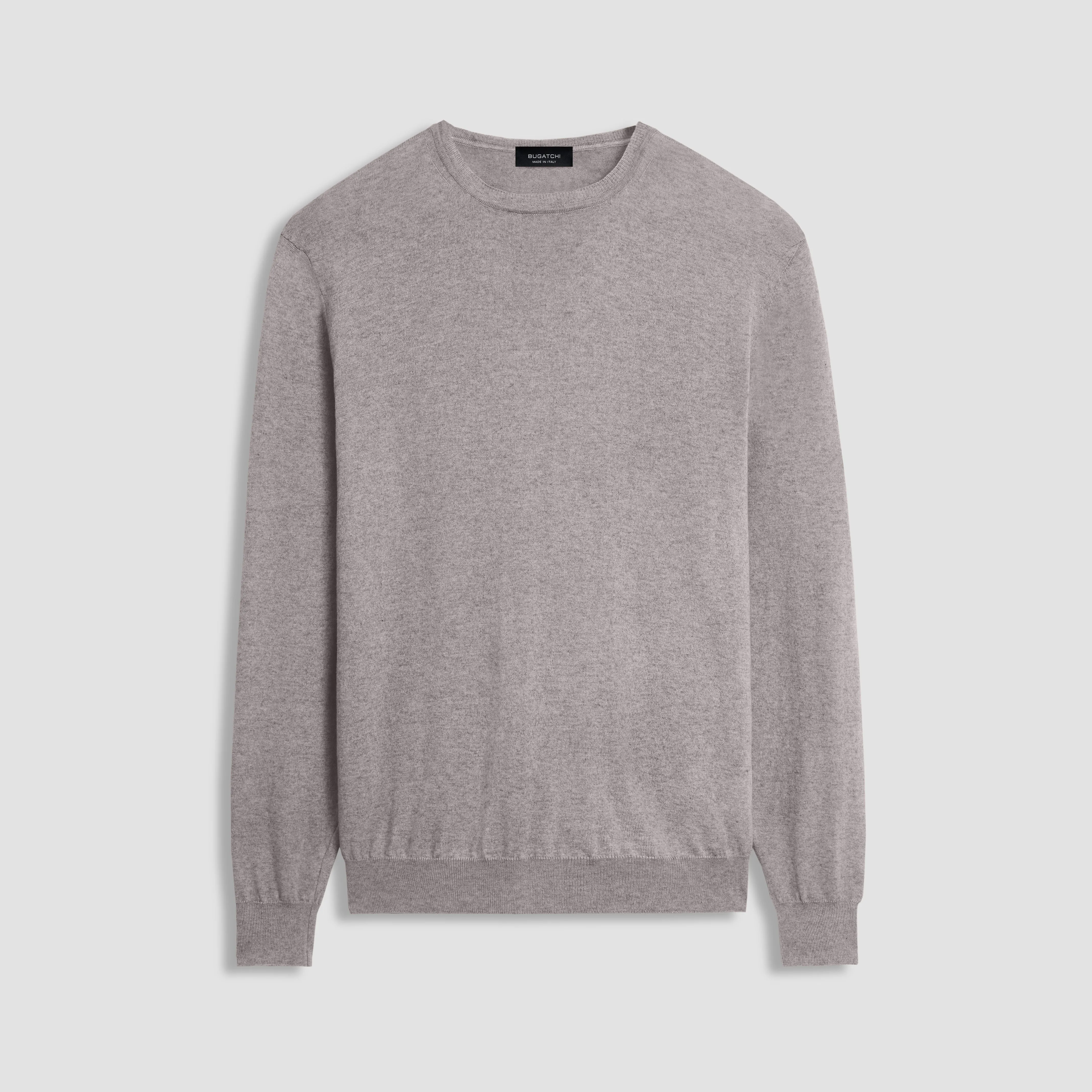 Solid Cotton Cashmere Crew Neck Sweater sold by Bugatchi