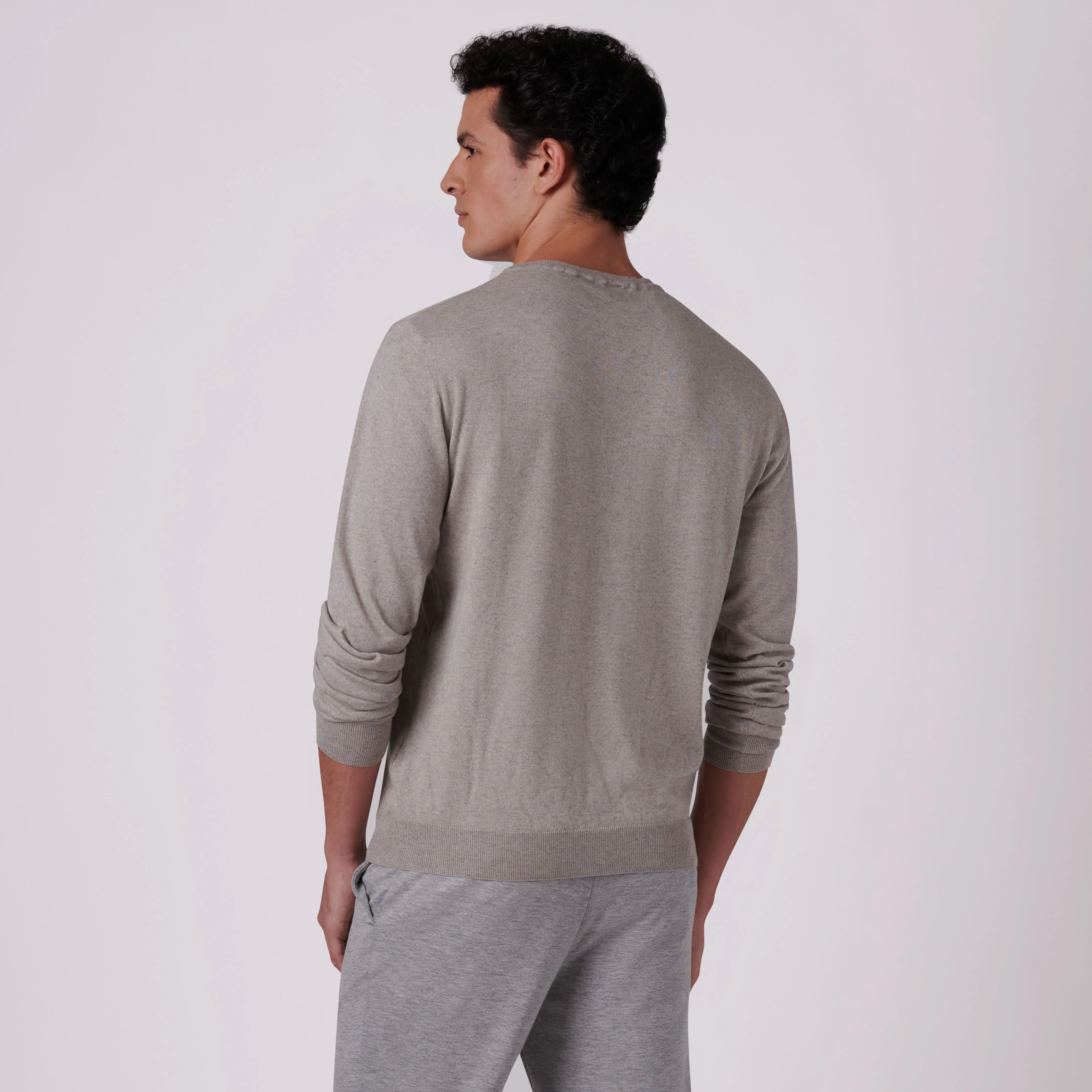 Solid Cotton Cashmere Crew Neck Sweater sold by Bugatchi product image thumbnail 4