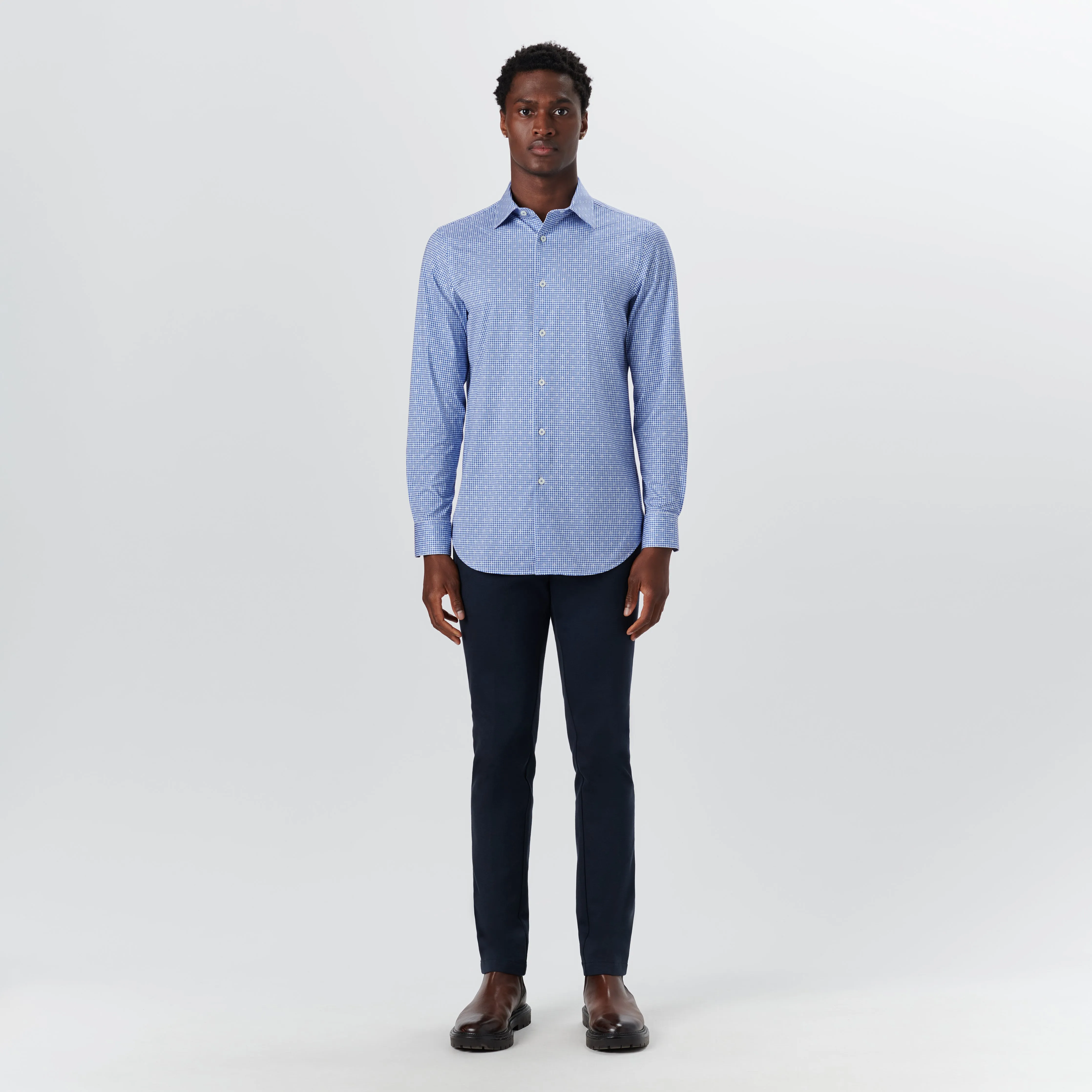 JAMES Pin Check OoohCotton Shirt sold by Bugatchi product image thumbnail 5