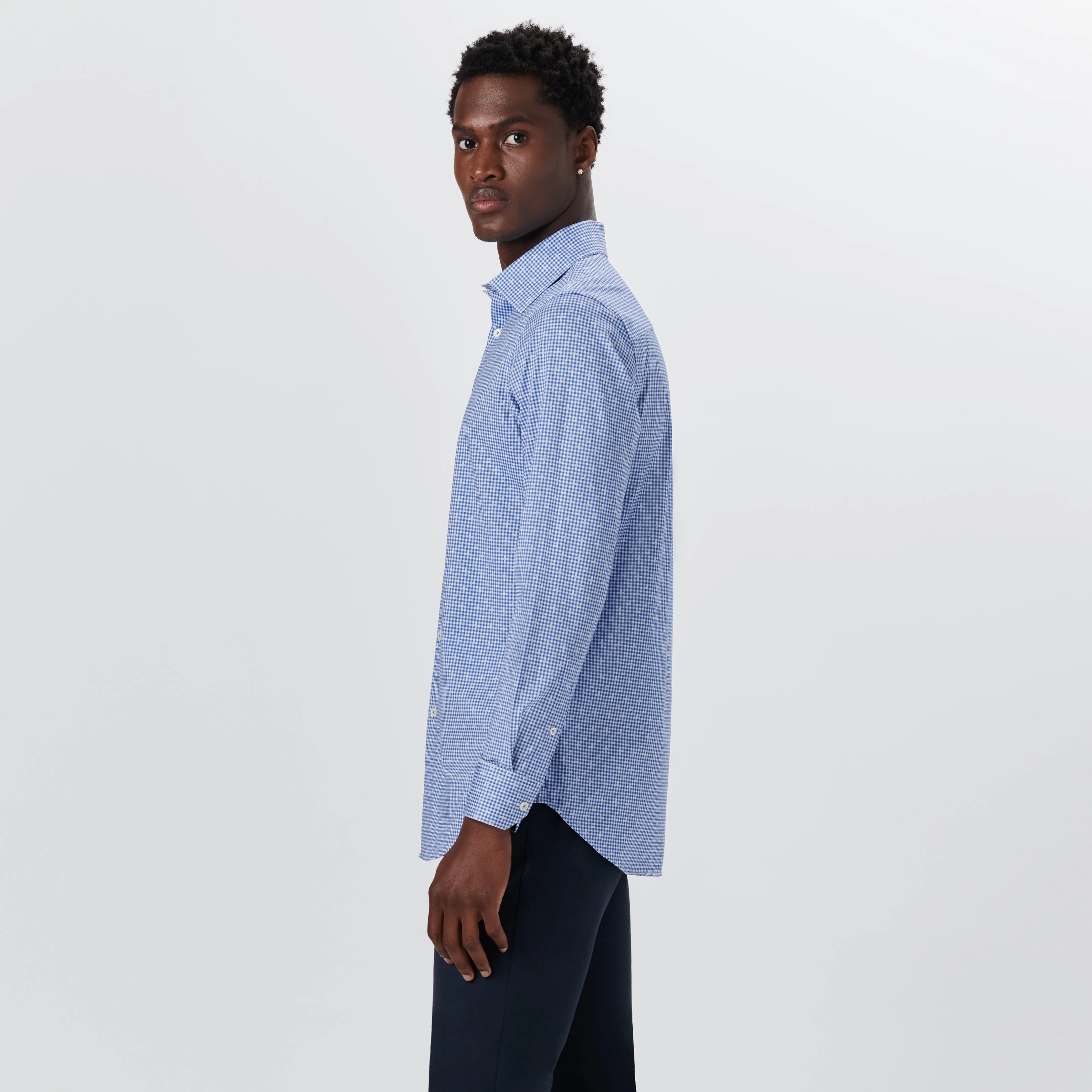 JAMES Pin Check OoohCotton Shirt sold by Bugatchi product image thumbnail 3