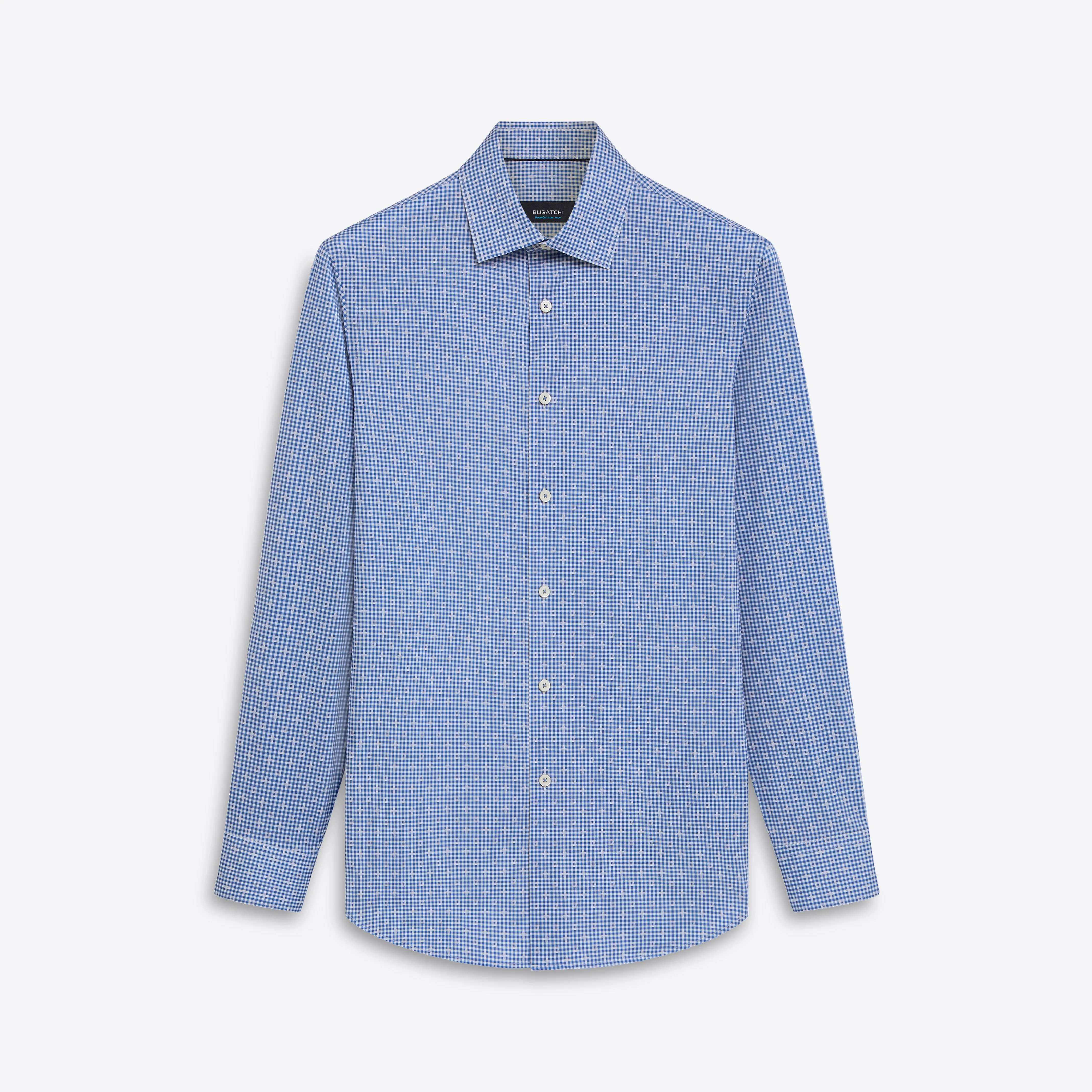 JAMES Pin Check OoohCotton Shirt sold by Bugatchi