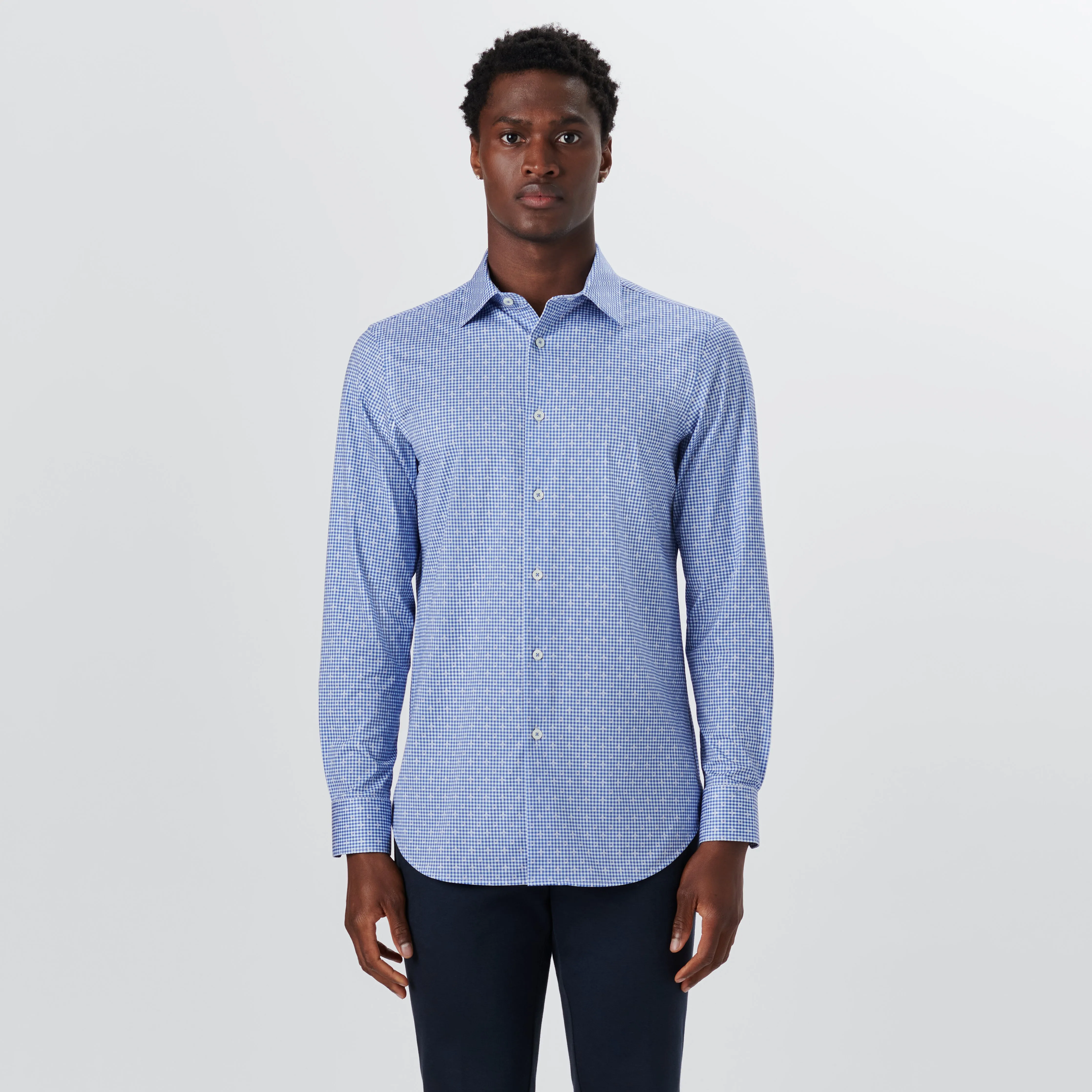 JAMES Pin Check OoohCotton Shirt sold by Bugatchi product image thumbnail 2
