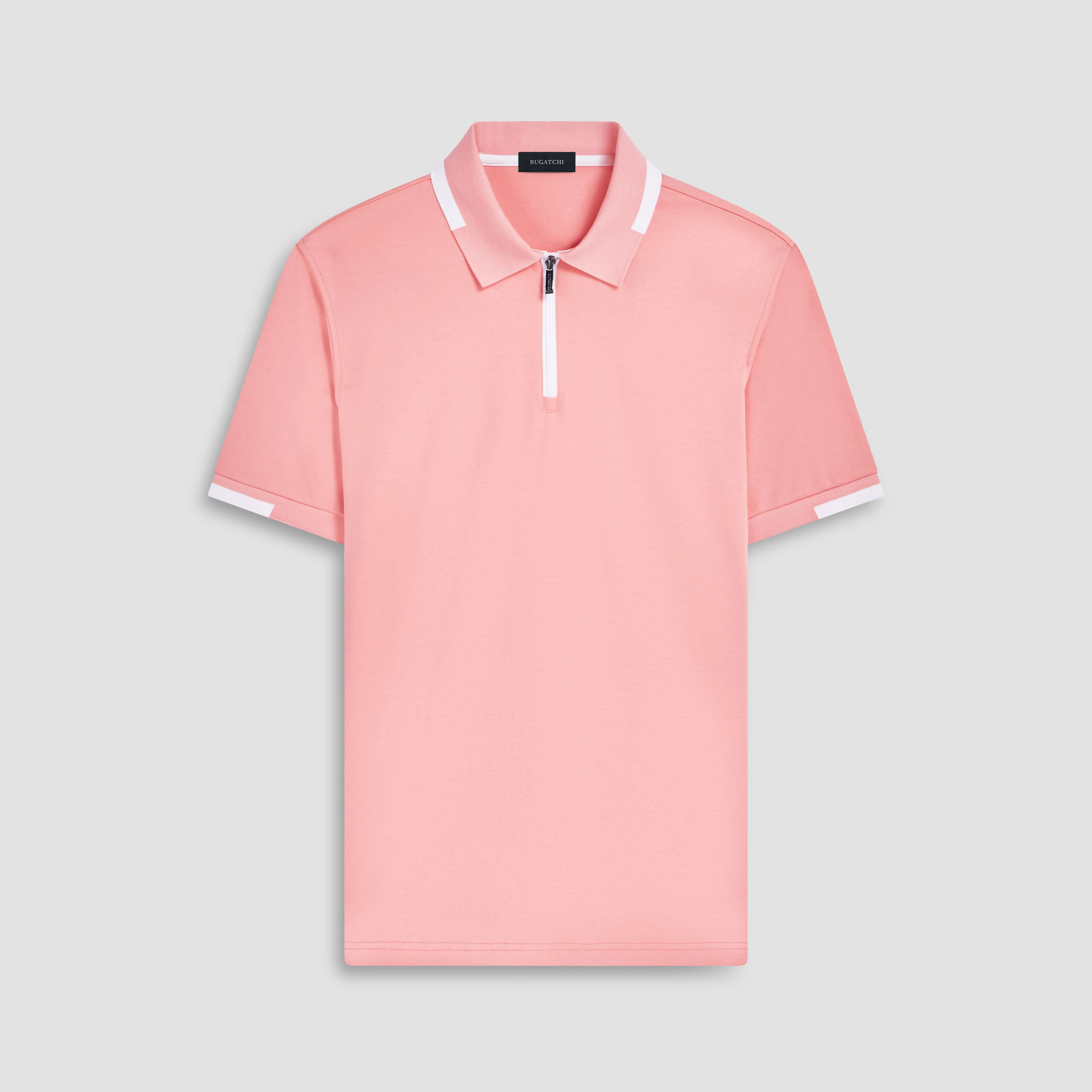 Tipped Quarter Zip Polo sold by Bugatchi